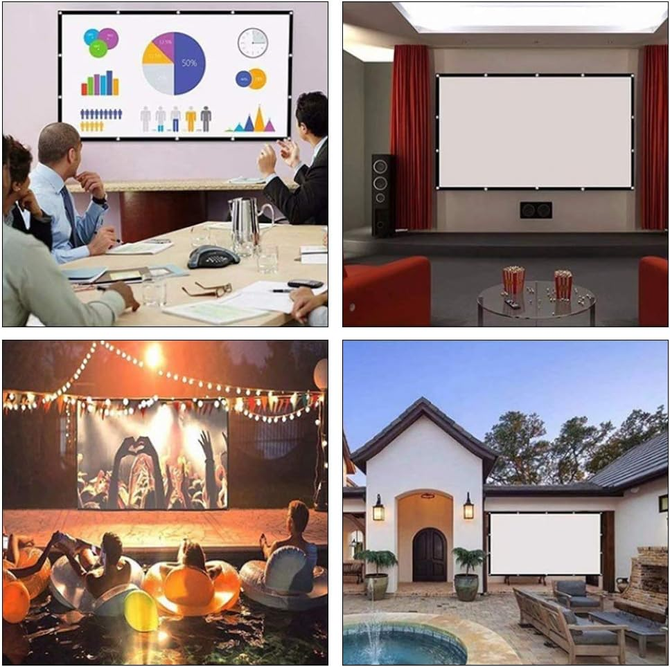 Clear HD Projection Screen, Foldable anti Crease Portable Projector Movies Screen for Movie Home Theater Cinema Office Video Game, Projector Screen (60 Inches) image number 3