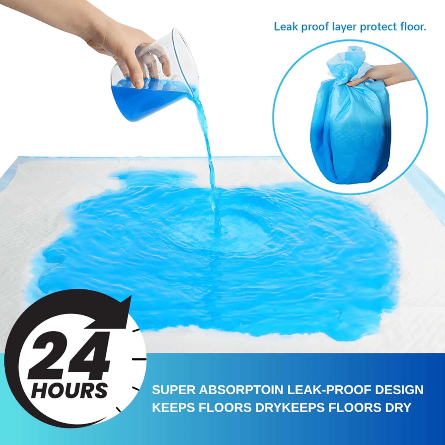 100 PCS Disposable Changing Pads - Baby Diaper Changing Pad - 17" X 13" - Waterproof - Leakproof - Breathable & Absorbent Underpads - Bed & Table Protector Mat image number 1