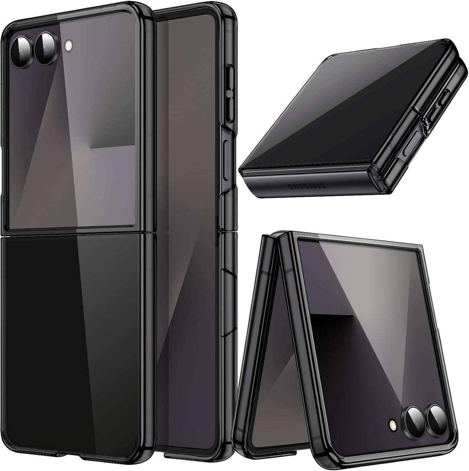 Jetech Case for Samsung Galaxy Z Flip 7 2025, Crystal Transparent Hard PC Shell, Anti-Scratch Shockproof Slim Protective Phone Cover (Clear)