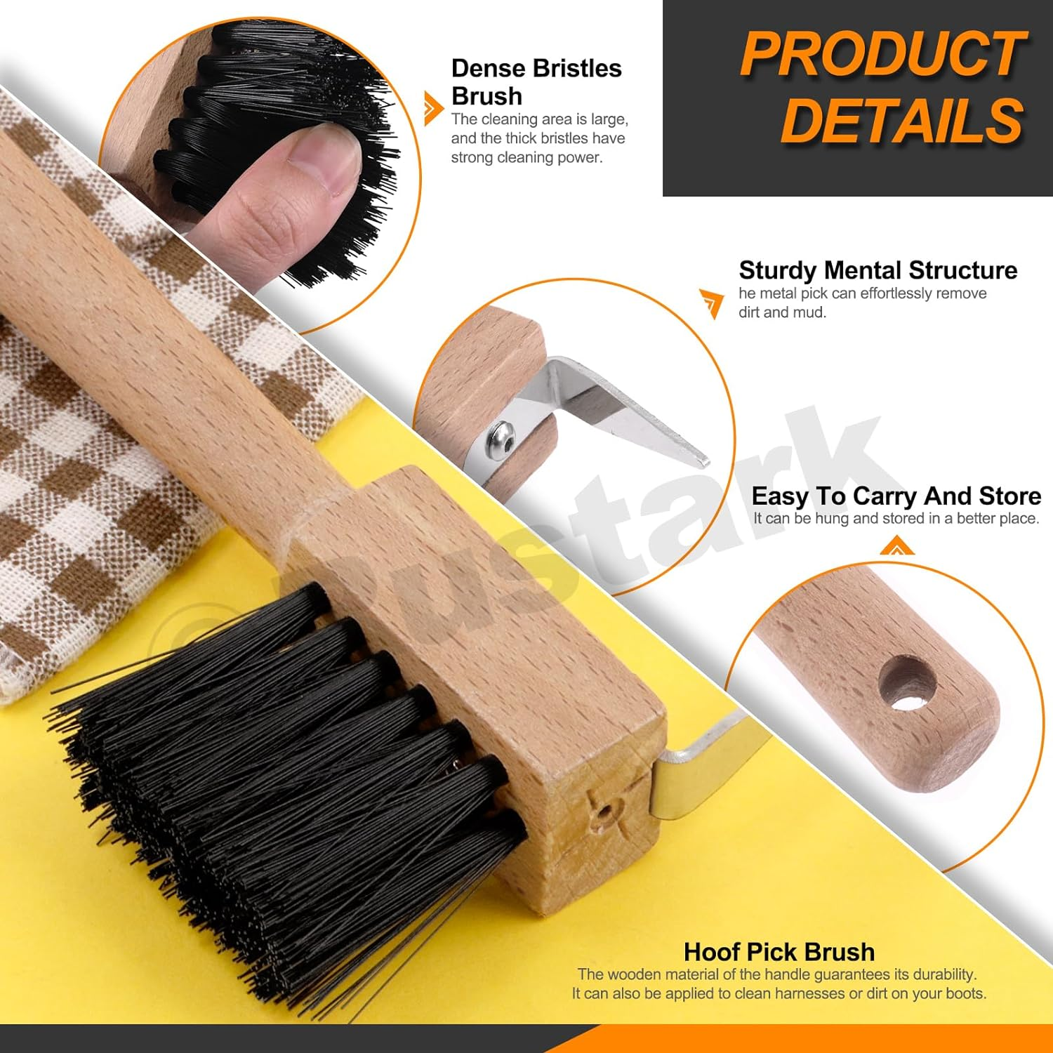 5Pcs Professional Farrier Tools Kit with Roll Pack Hoof Trimming Tools Set Includes Hoof Nipper, Hoof Trimming Shears, Hoof Rasp, Hoof Cutter for Horse image number 4