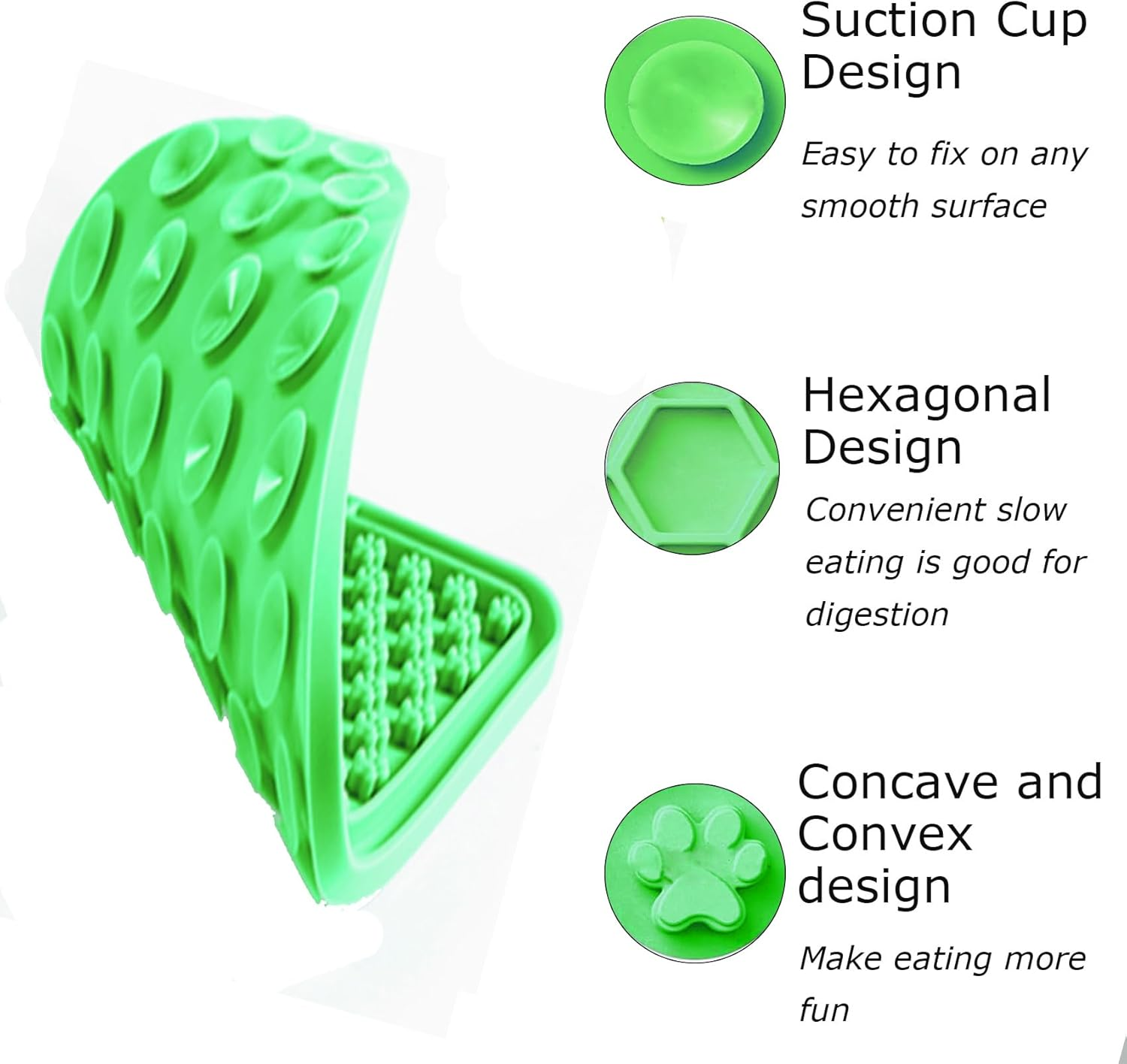 JIEYUCHU Dog Lick Mat, Premium Dog Bowl, Lick Mat for Dogs for Bathing, Mat Slow Feeder for Dogs and Cats with Suction Cup and Silicone Spatula, Easy to Clean (Green) - Green image number 6