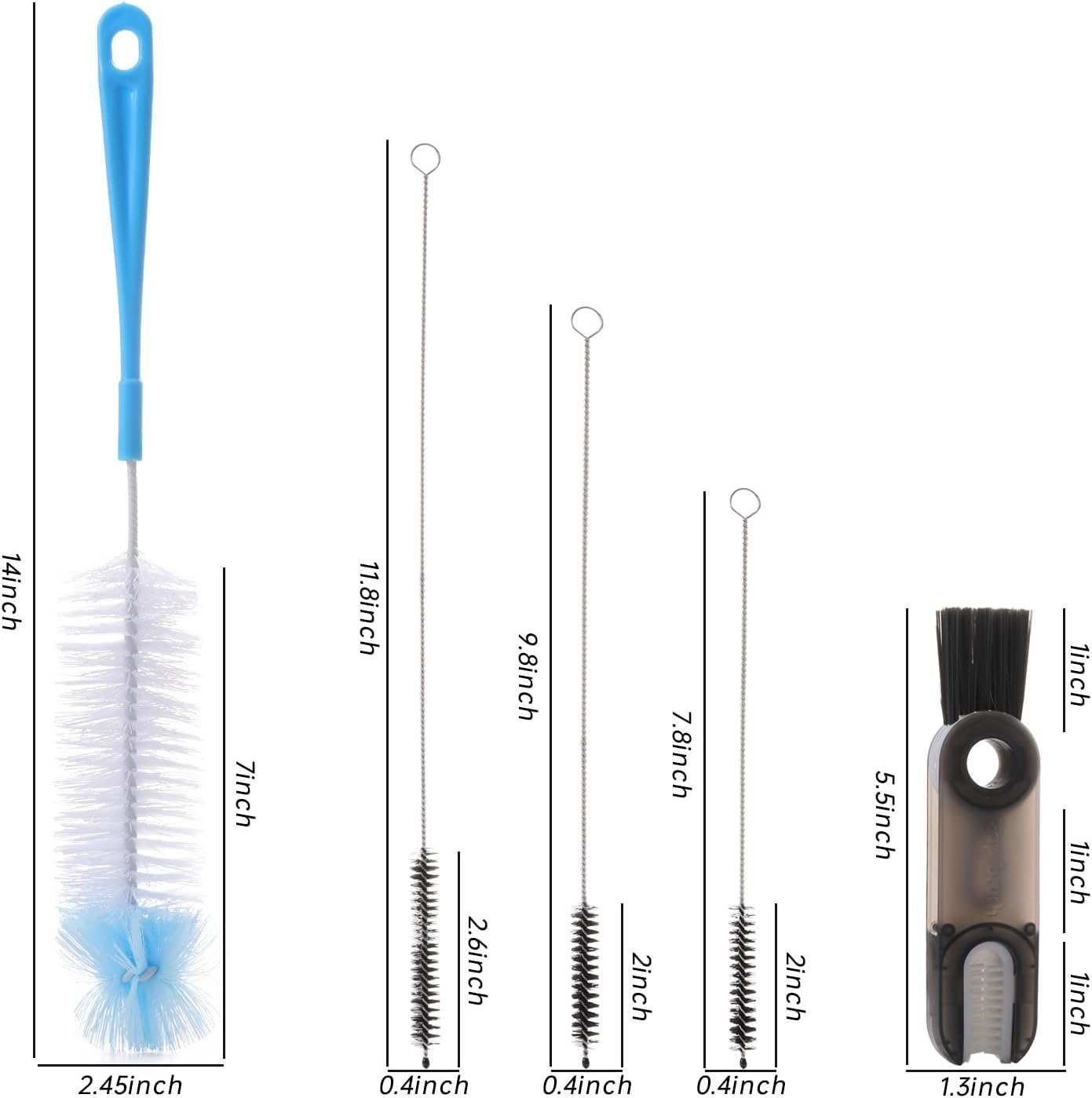 7 Pack Bottle Brush Cleaner Set, 3 in 1 Cup Lid Gap Cleaning Brush, Straw Brush Water Bottle Brush, Multifunctional Insulation Bottle Cleaning Tools image number 5