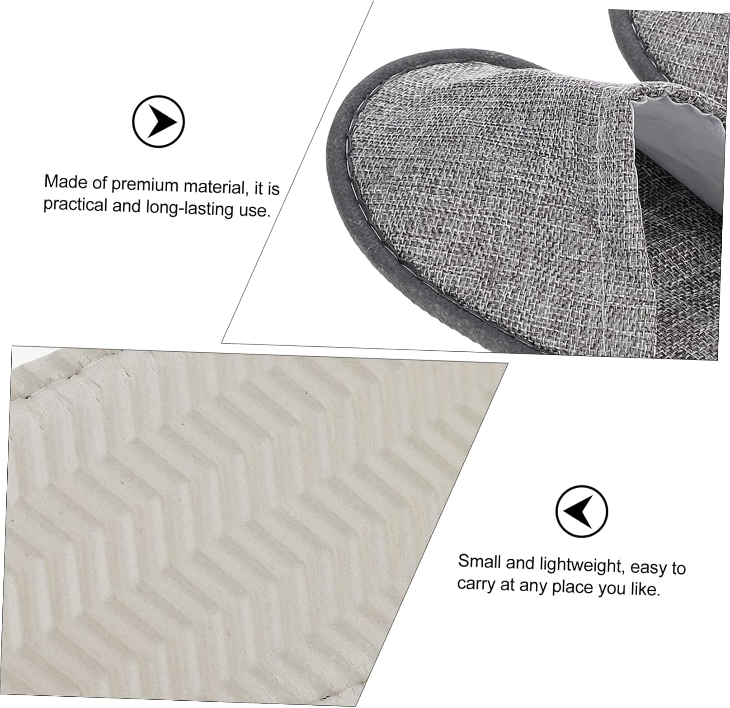 Didiseaon Portable Non-Slip Travel Folding Slippers for Men and Women 4 Pairs (2 Grey Canvas 2) for Home Business Trips and Travel image number 1