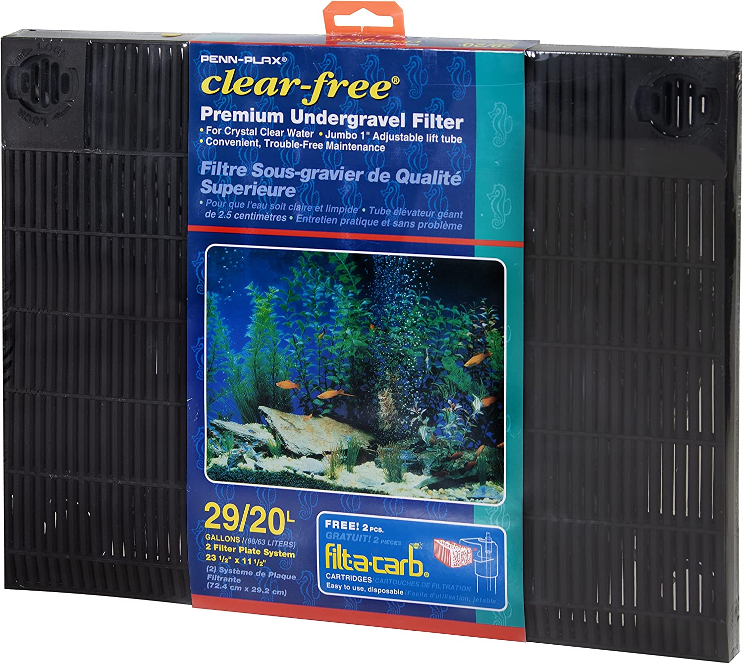 PENN-PLAX Clear-Free Premium under Gravel Aquarium Filter (UGF) &ndash; Freshwater and Saltwater Safe &ndash; Suitable for 29 Gallon Tanks image number 1