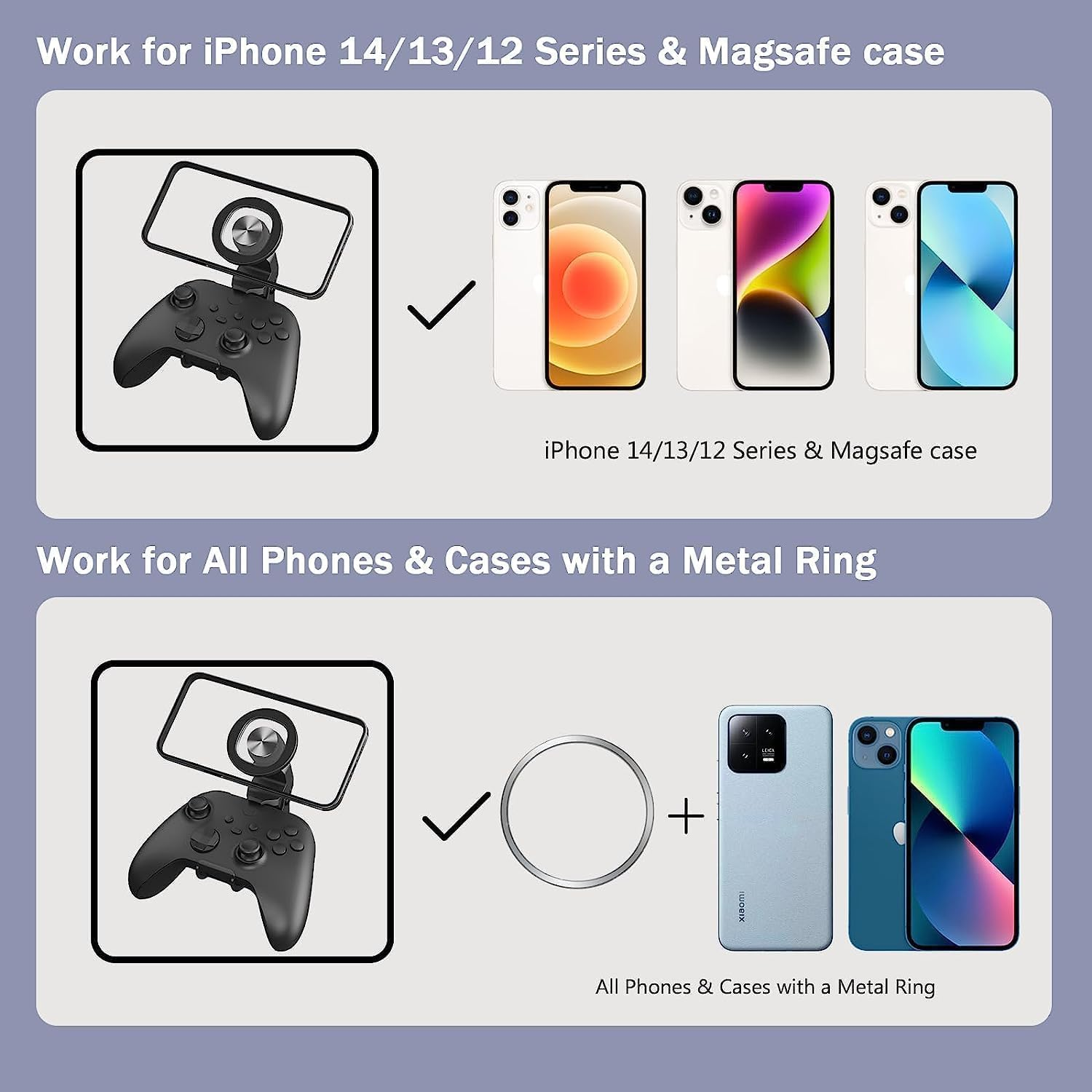 DOYO Magsafe Gaming Phone Holder Magnetic Controller Phone Mount for Nintendo Switch and Switch Lite Pro Controller image number 2