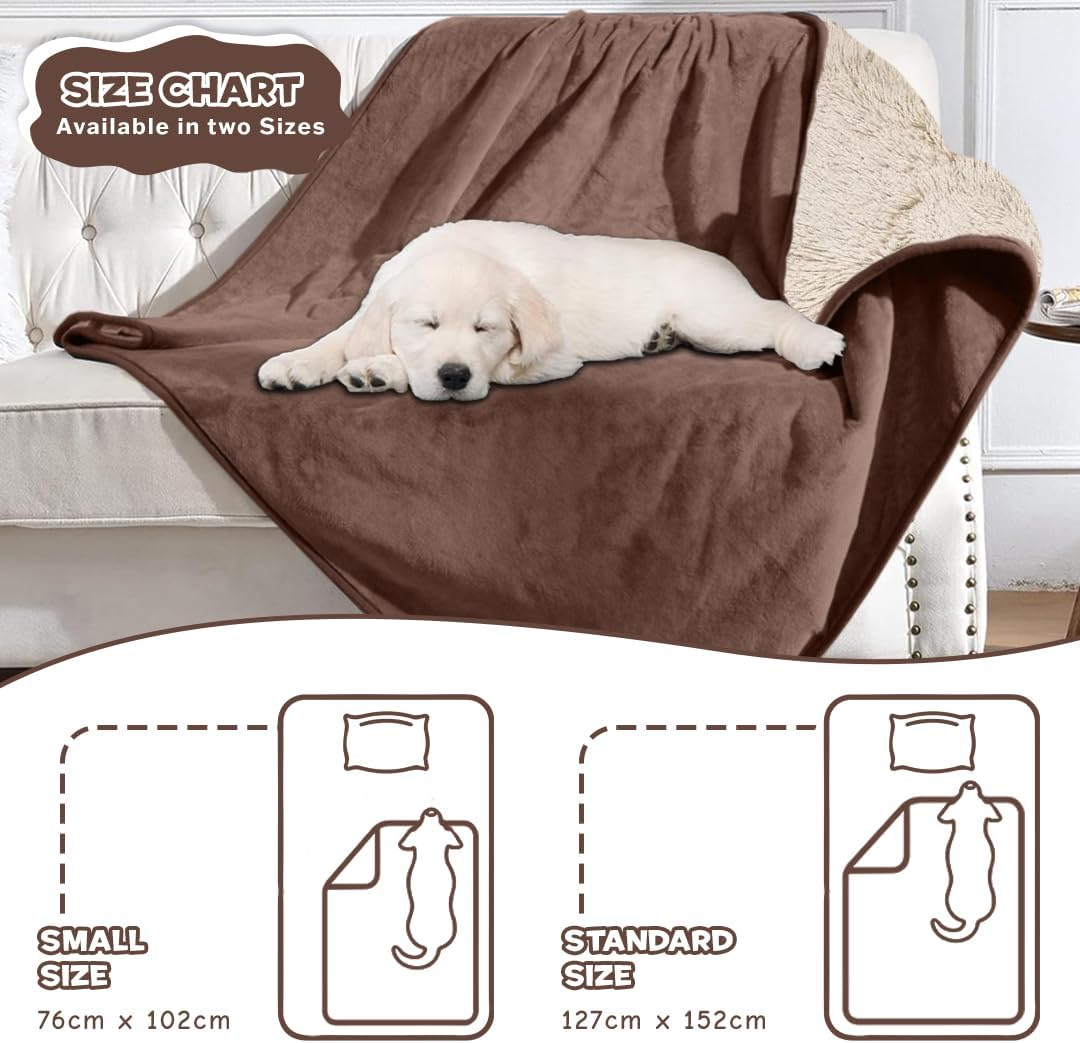 Anti-Anxiety Waterproof Pet Throw Blanket - Water Resistant, Splash-Proof Dog Blanket, Cozy Cat Blanket, Ideal Blanket for Small Dogs, Soft, Durable, Modern Style for Pets Cream, 76Cmx102Cm image number 3