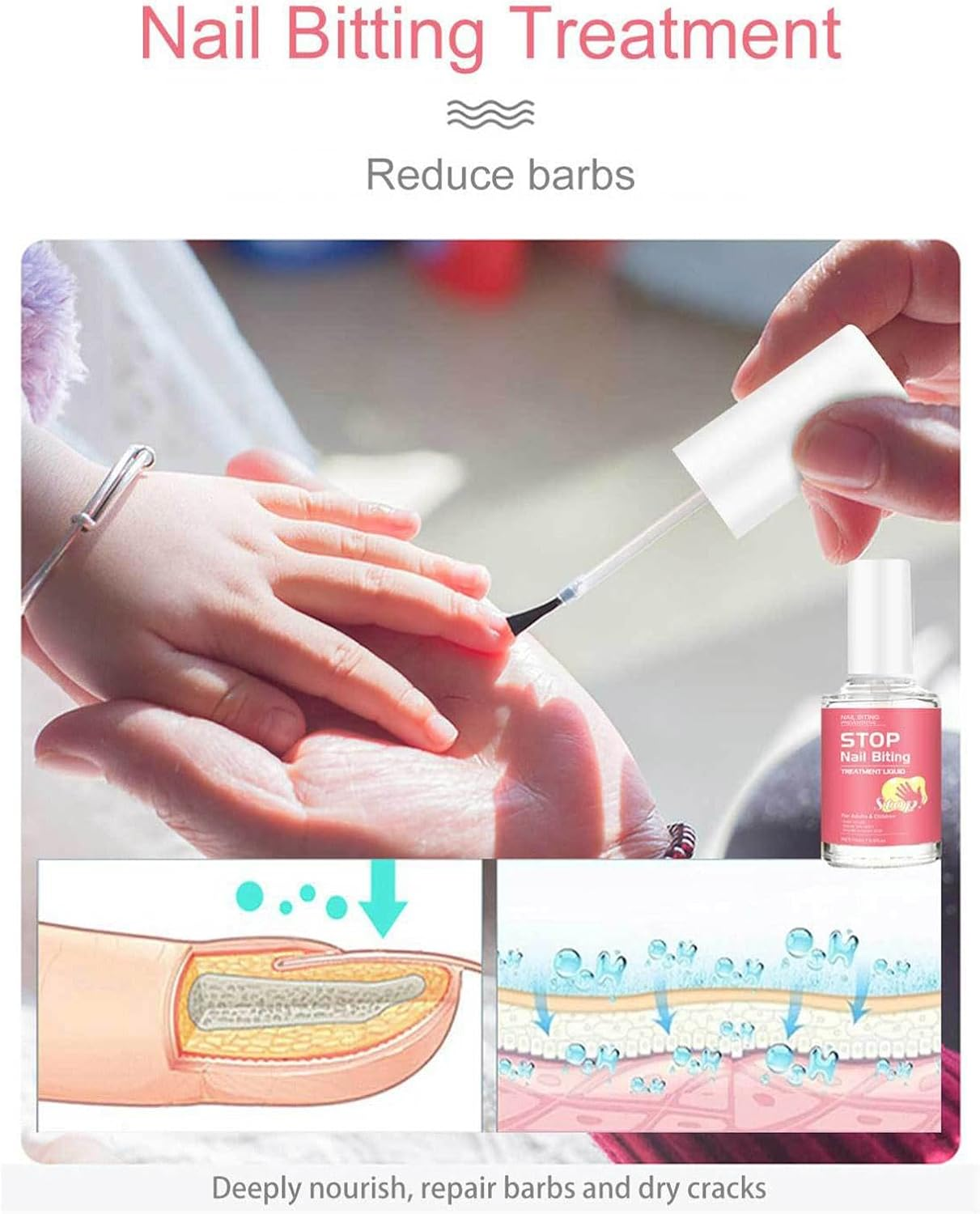 Nail Biting Prevention - No Bite Nail Polish anti Nail Biting Polish - Finger Sucking Prevention, Stop Nail Biting for Children, Adults, Nail Growth, Repair image number 6