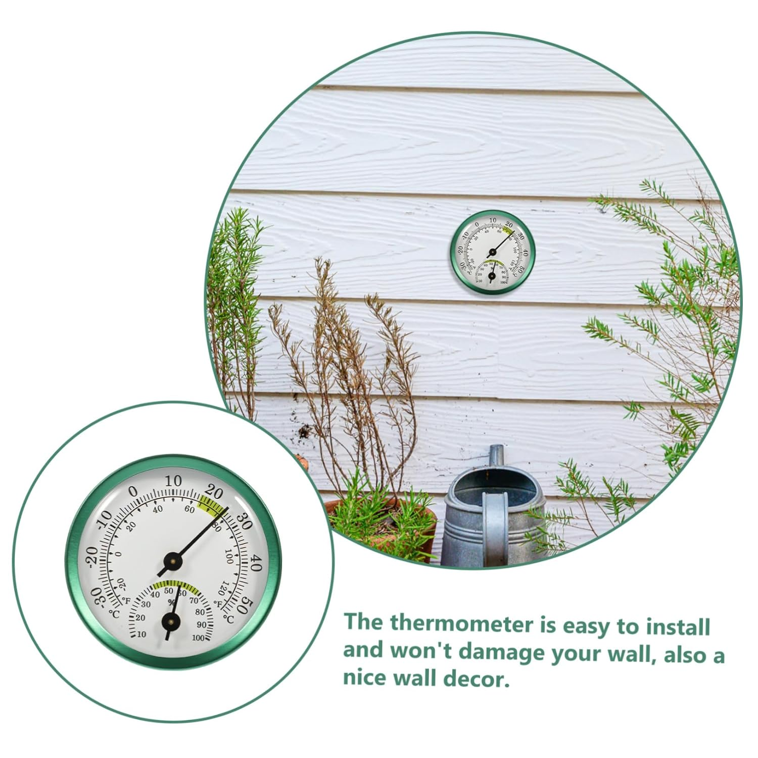Kisangel Wall Mounted Hygrometer Thermometer with Numbers Digital Indoor Outdoor Humidity Gauge for Home Office Sauna Moisture Monitoring image number 3