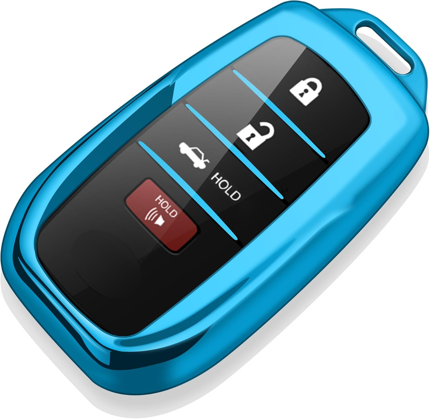 Tukellen for Toyota Key Fob Cover Soft Key Shell Case for 2025 Camry 2019-2025 Land Cruiser,2021-2025 Sienna Venza Hilux Fortuner 2023-2025 Highlander Tundra Corolla Bz4X Prius 4/5/6 Buttons-Black