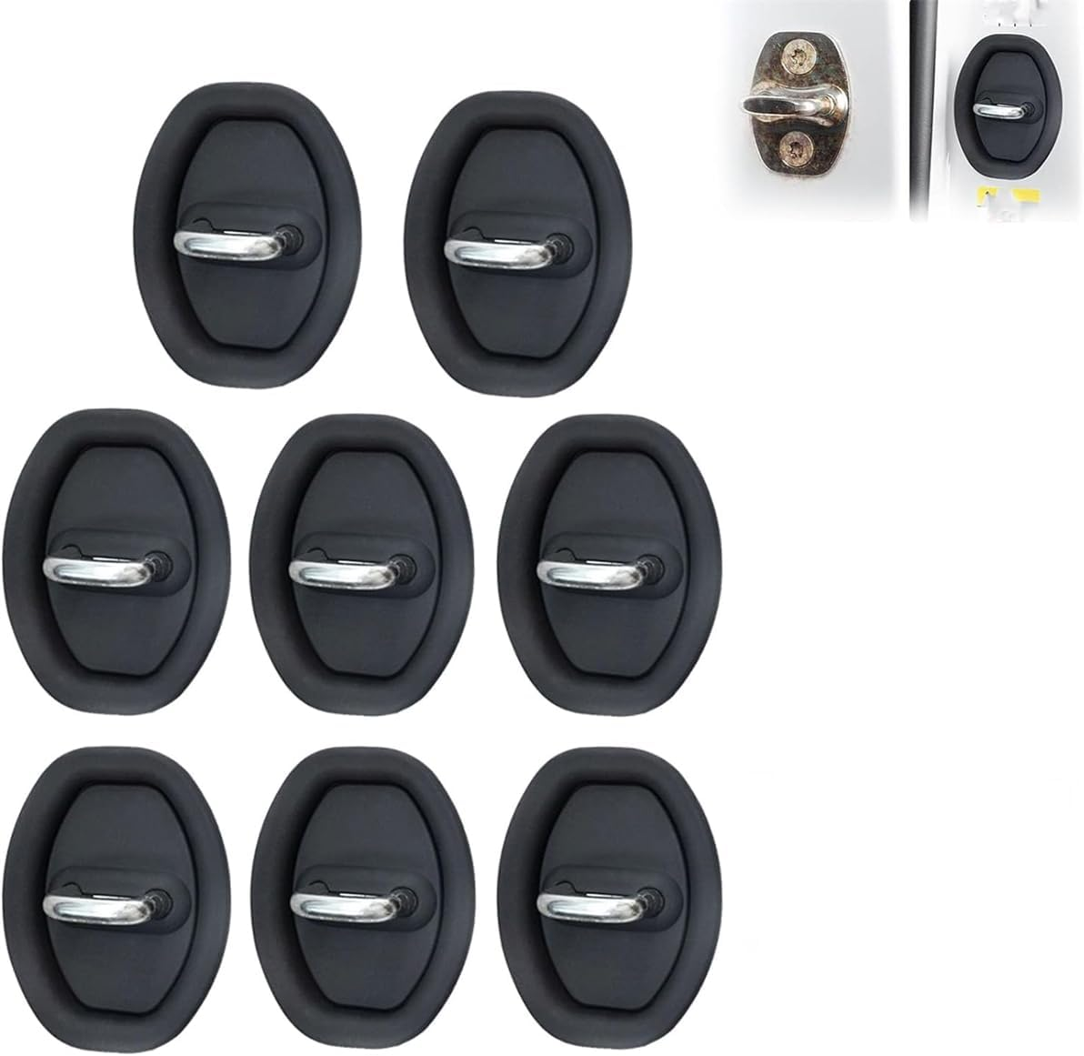 Car Silicone Door Latch Protective Cover, Vehicle Doors Locks Guard Stopper Set, Door Lock Protective Cover for Car (4Pcs, White)