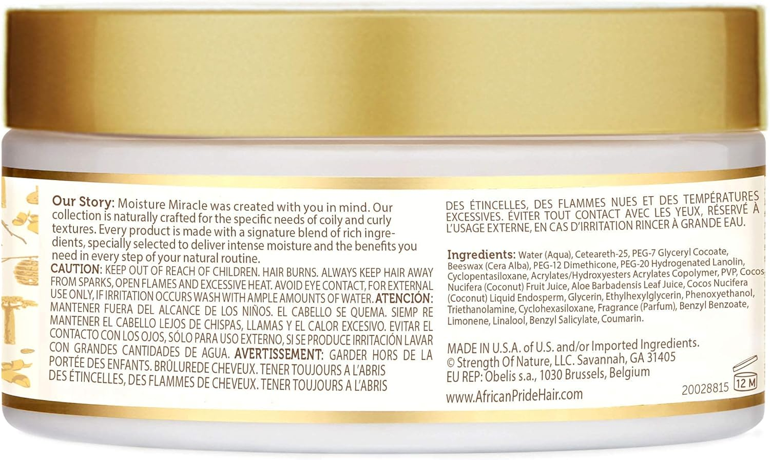 African Pride Moisture Miracle Maximum Hold Edge & Hair Styling Wax, Enriched with Aloe & Coconut, Controls Edges While Nourishing & Protecting against Breakage, 6 Oz image number 3