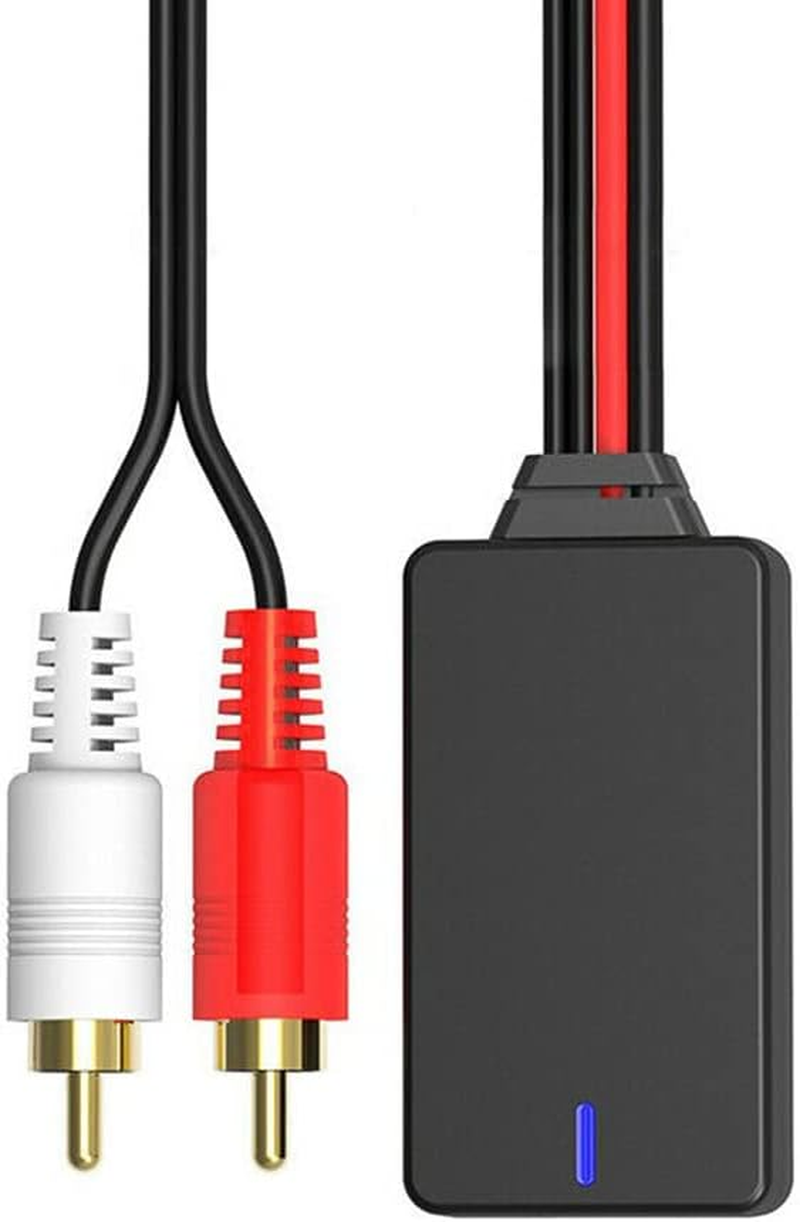 Baceyong 12V Universal Bluetooth 5.0 AUX Receiver for Car MP3 MP5, Black 2RCA Audio Cable Adapter with 50Cm/19.68" Cable Length, Radio Stereo AUX Cable Adapter image number 2