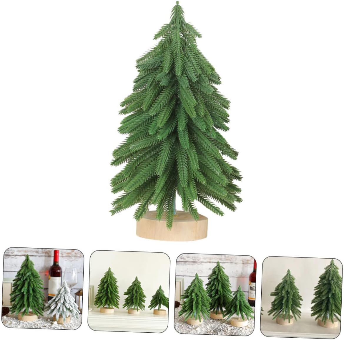 Mini Christmas Tree Decor Base Tabletop Artificial Xmas Tree for Home Office Christmas Scene Decor image number 1