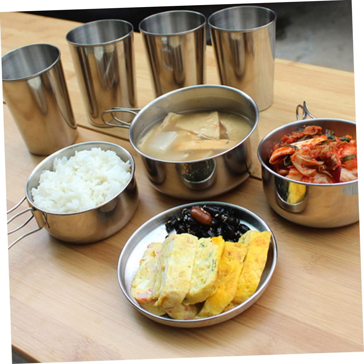 Milisten Stainless Steel Pot for Camping Outdoor Cookware Long Handle Camping Pan Portable Cookware Kit and Picnic Supplies image number 5