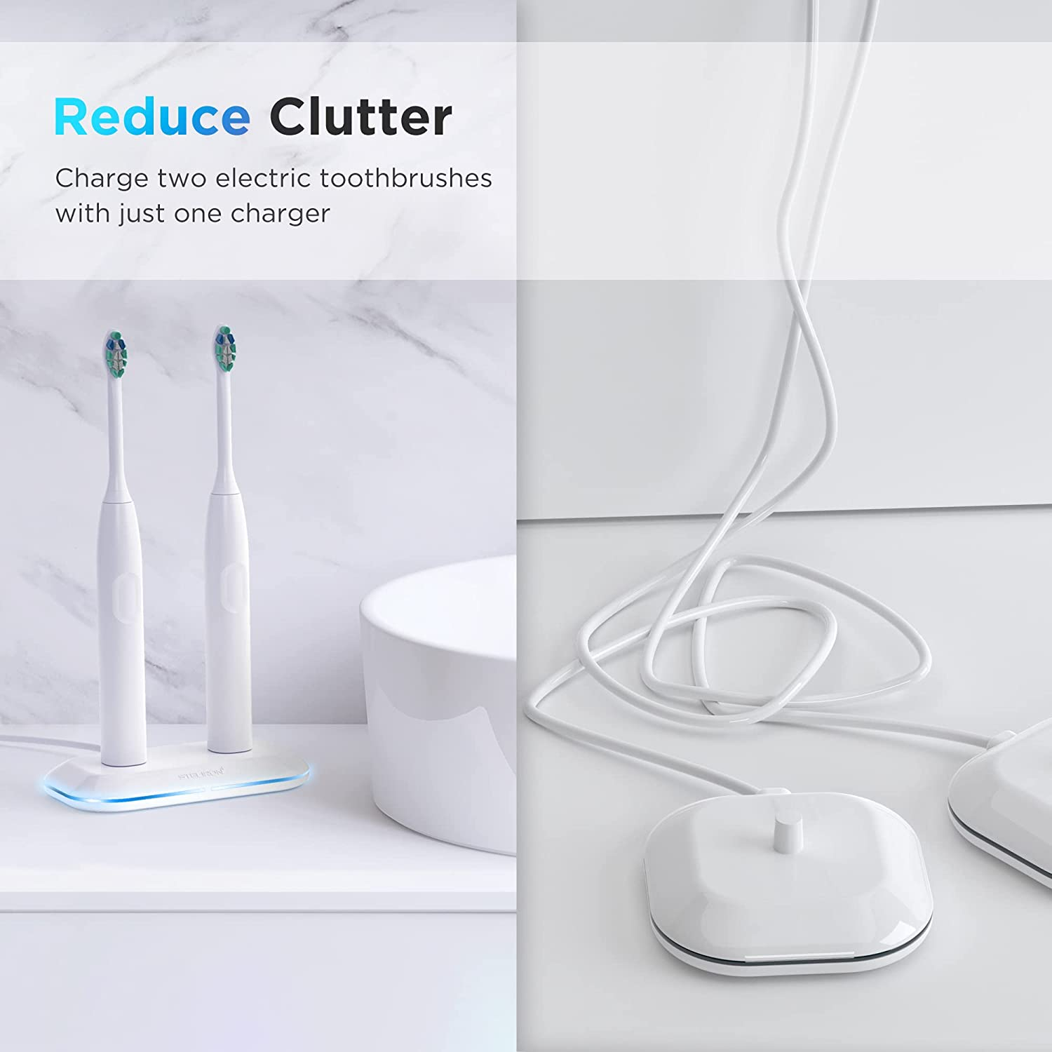 Galvanox Dual Toothbrush Charger for Philips Sonicare Electric Toothbrushes - Replacement for HX6100 Works with Protective Clean 4100, 6100, Kids Models & More (Waterproof Charging Base) 2-In-1 image number 5