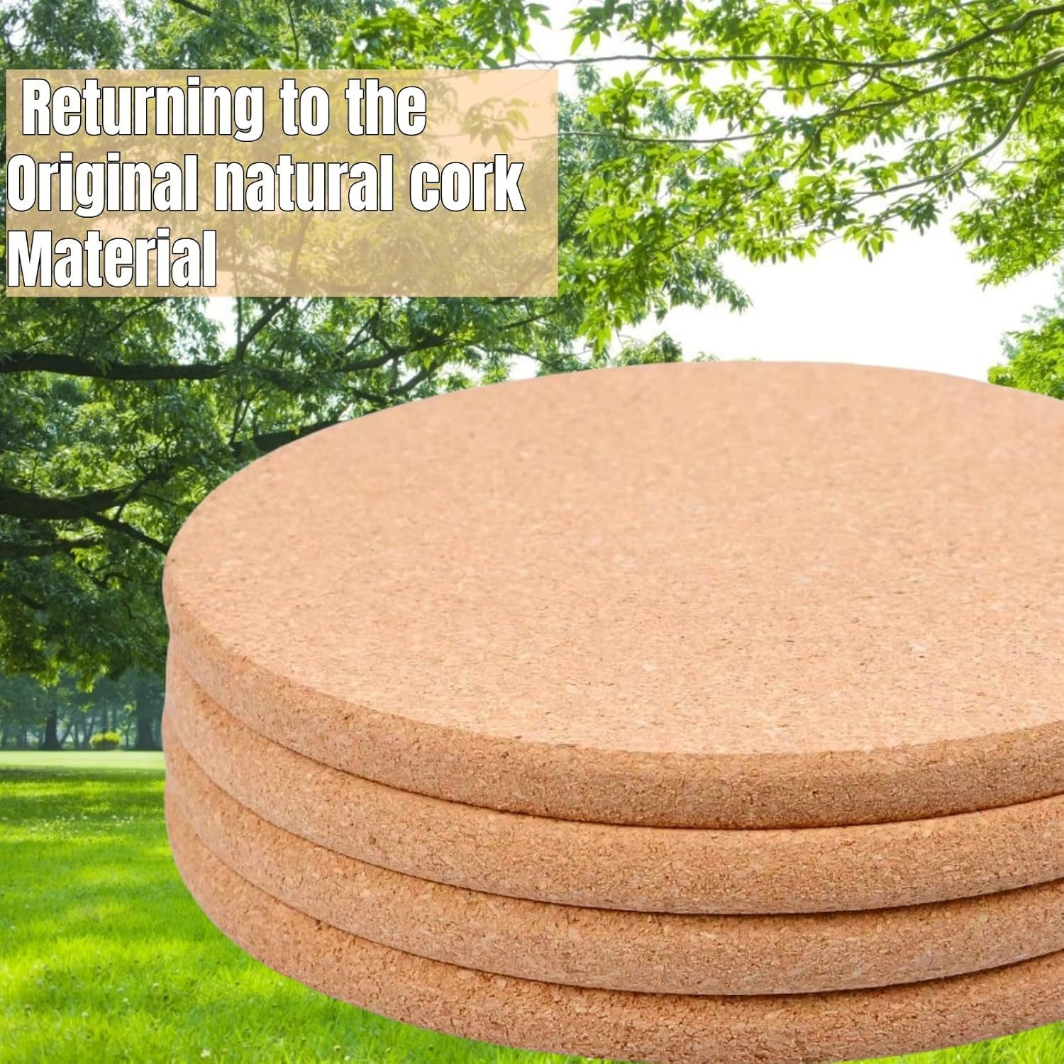 Cork Trivet for Hot Dishes, 5 Pack round Cork Coaster with 1 Pcs Plate Holder Organizer, High Density Thick Heat Resistant Cork Trivets for Hot Pots Table Countertop