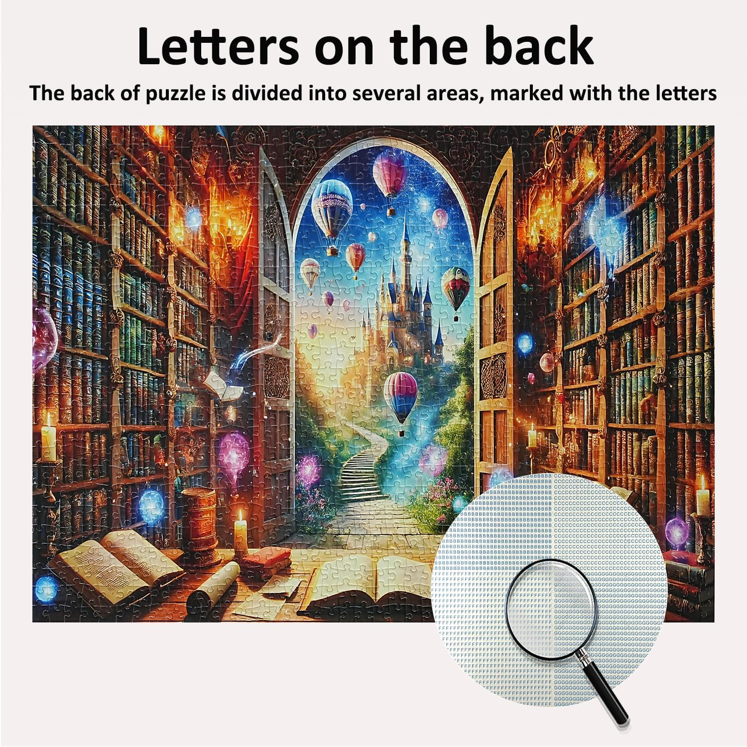 Jigsaw Puzzles for Adults 1000 Pieces Impossible Hard Difficult Challenging Puzzles for Adults Teens 1000Pc Puzzle Magical Castle Bookshelf Stories Jigsaw Puzzle 1000 Pieces 28 X 20 Inch image number 2