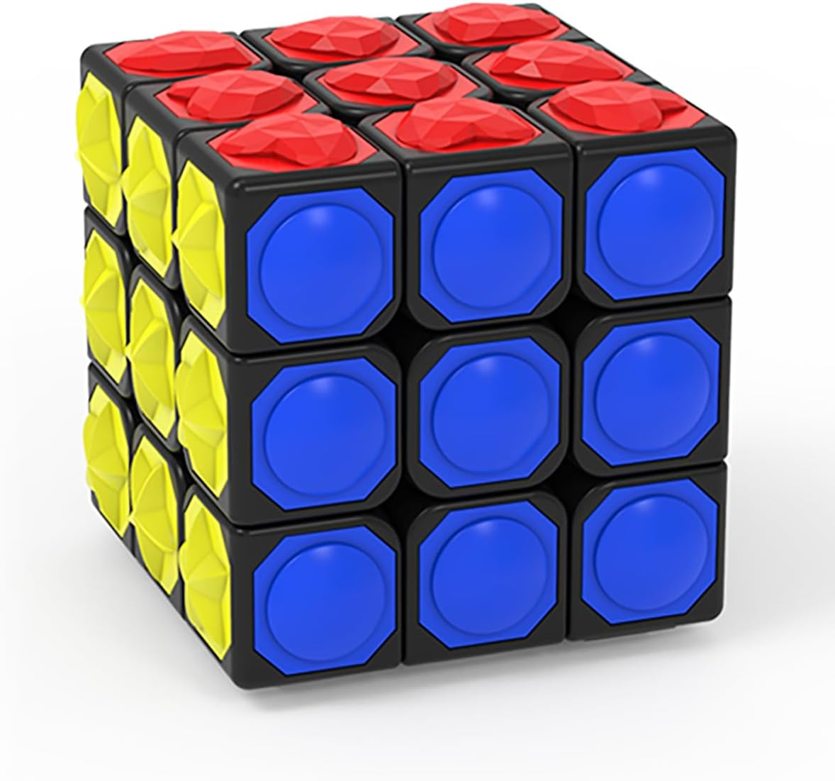 Willking 3X3 Speed Cube Special 3 by 3 Tactile Impression Speed Cube 3X3X3 Magic Speed Cube Puzzles Special Cube Touch Twist Patch Visually Impaired Cube image number 1
