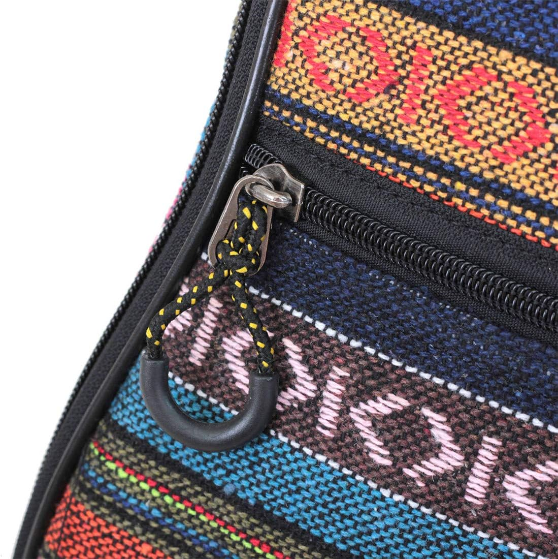 Print Ukulele Case 10Mm Sponge Portable Waterproof Ukuleles Bag Cover Uke Gig Bag with Accessory Storage Pocket (23 in Concert, Bohemian Yellow)