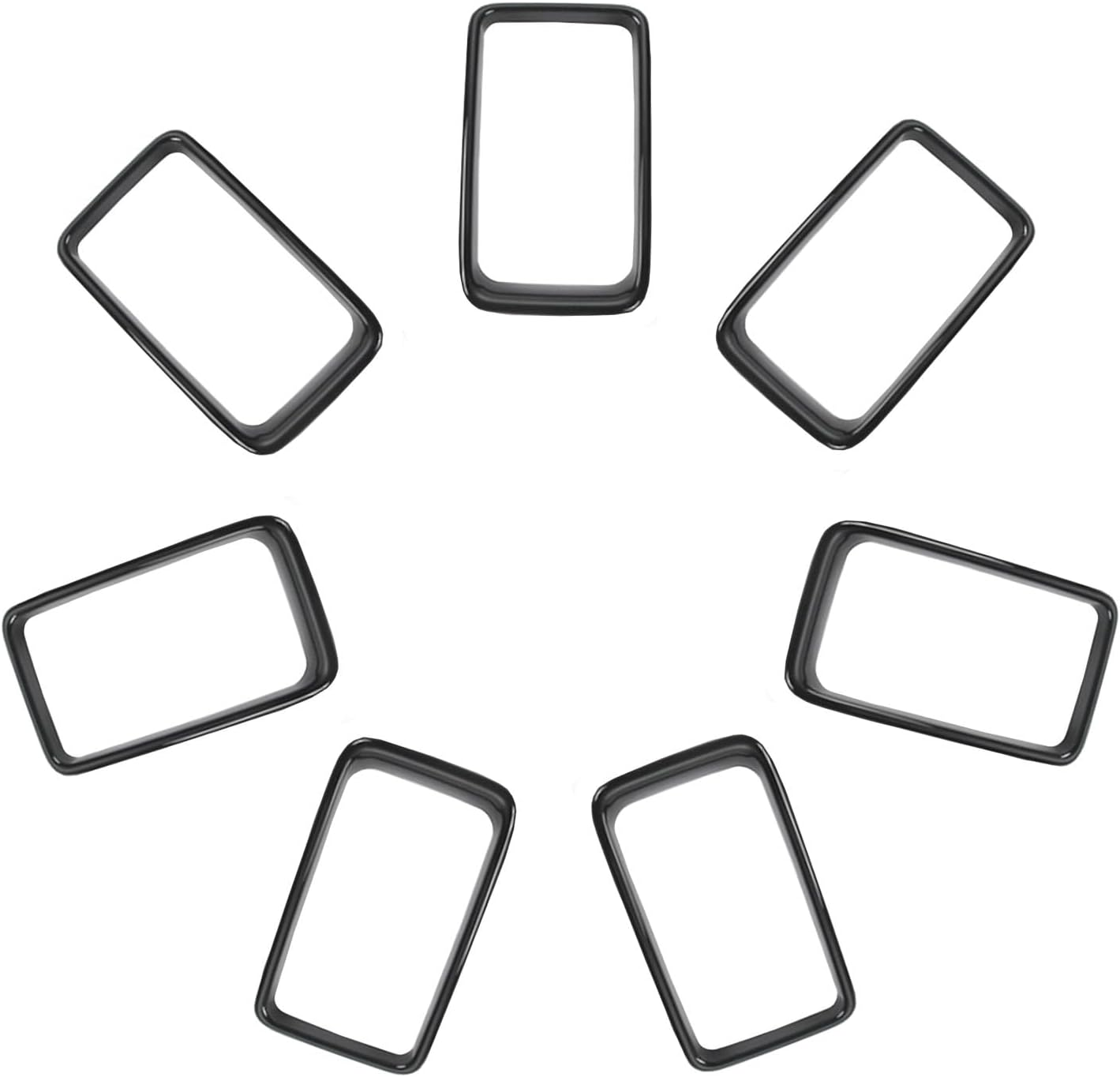 Jimen Compatible with Jeep Grand Cherokee 2014-2016, 7PCS Front Grill Inserts Grille Ring Cover Trim Kit (Black)