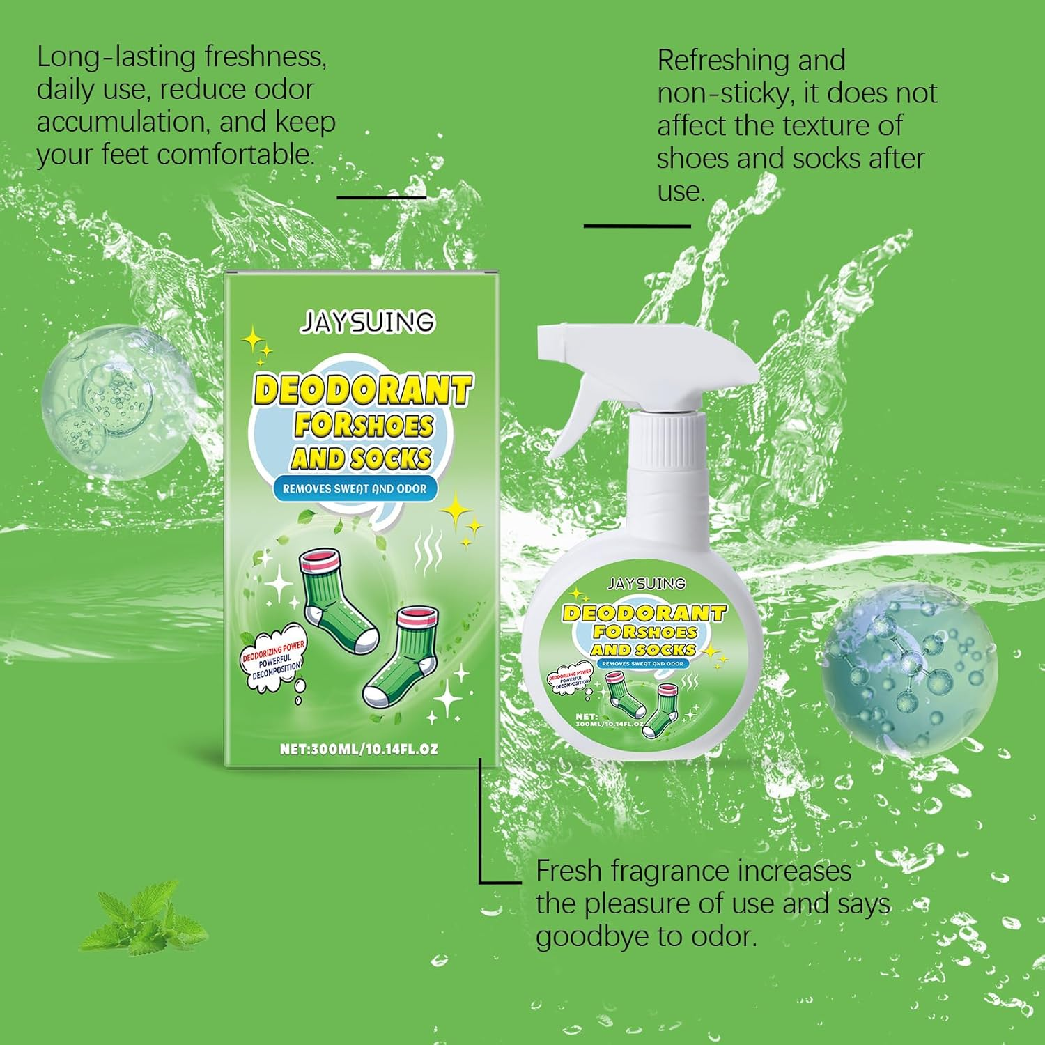 Shoe and Sock Deodorizer Spray, 300Ml, Long-Lasting Fragrance, Odour Remover image number 6