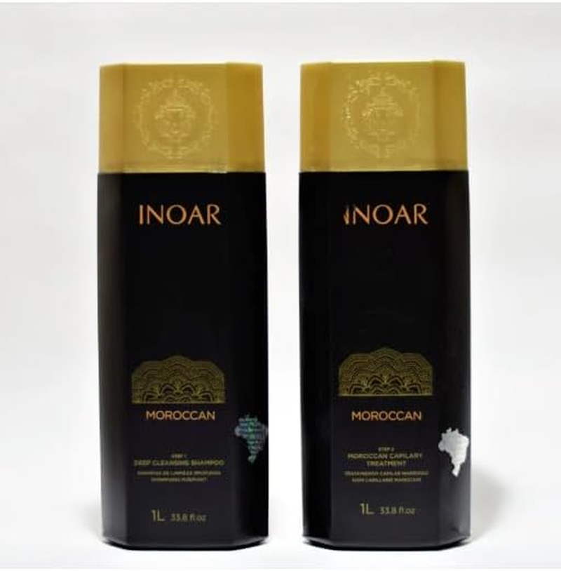 INOAR Brazilian Hair Straightening System (2 X 1 Litre Champu and Keratin) image number 1
