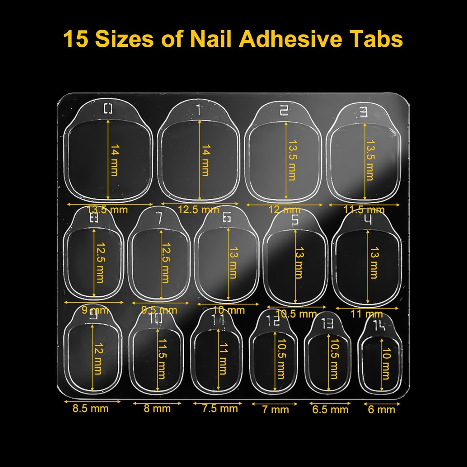 BOXOB 60 Sheet/900Pcs Nail Adhesive Tabs for Press On, Double Sided Transparent Nail Sticky Tabs Jelly Glue Sticky Fingernail Sticker for Manicure Home Friends Gift image number 1