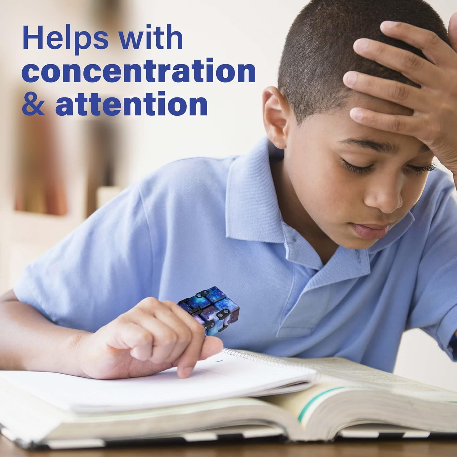 WUQID Infinity Cube Fidget Toy Stress Relieving Fidgeting Game for Kids and Adults,Cute Mini Unique Gadget for Anxiety Relief and Kill Time (Mini Galaxy) - Mini Colorful Plaid image number 5