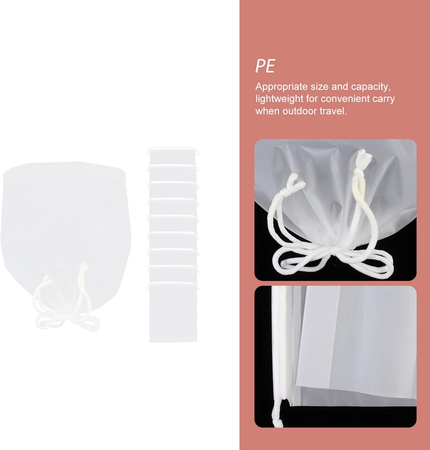 Yardenfun 10Pcs Portable Lightweight Clothing Bags for Travel Camping Hiking Business Trips image number 2