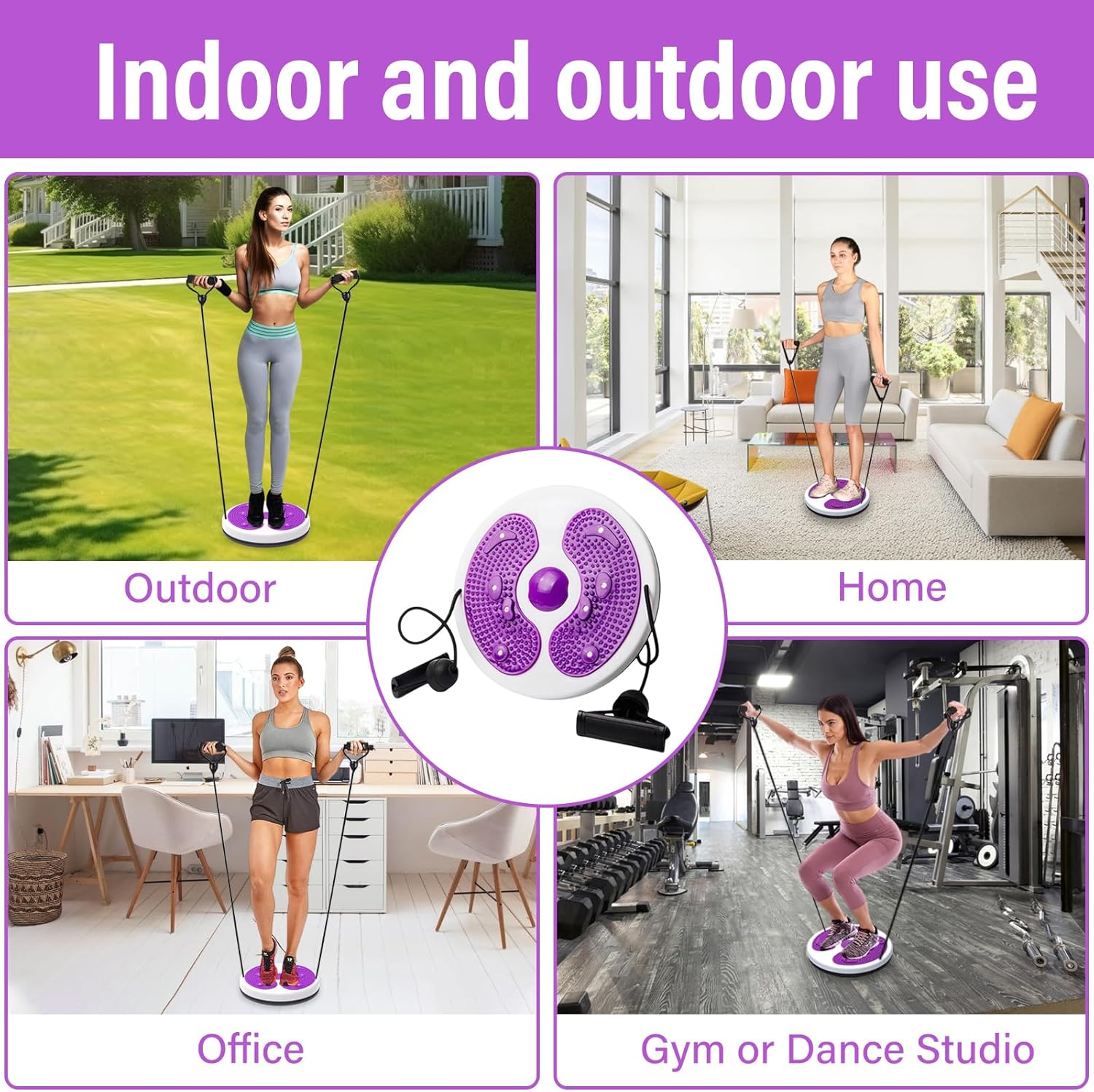 Waist Whisper, Waist Twisting Disc with Drawstring and Foot Massage Waist Sculptor Machine Twister Body Shaping Waist Twisting Disc Fitness Turntable for Women Adults Weight Loss/Cardio Exercise image number 5