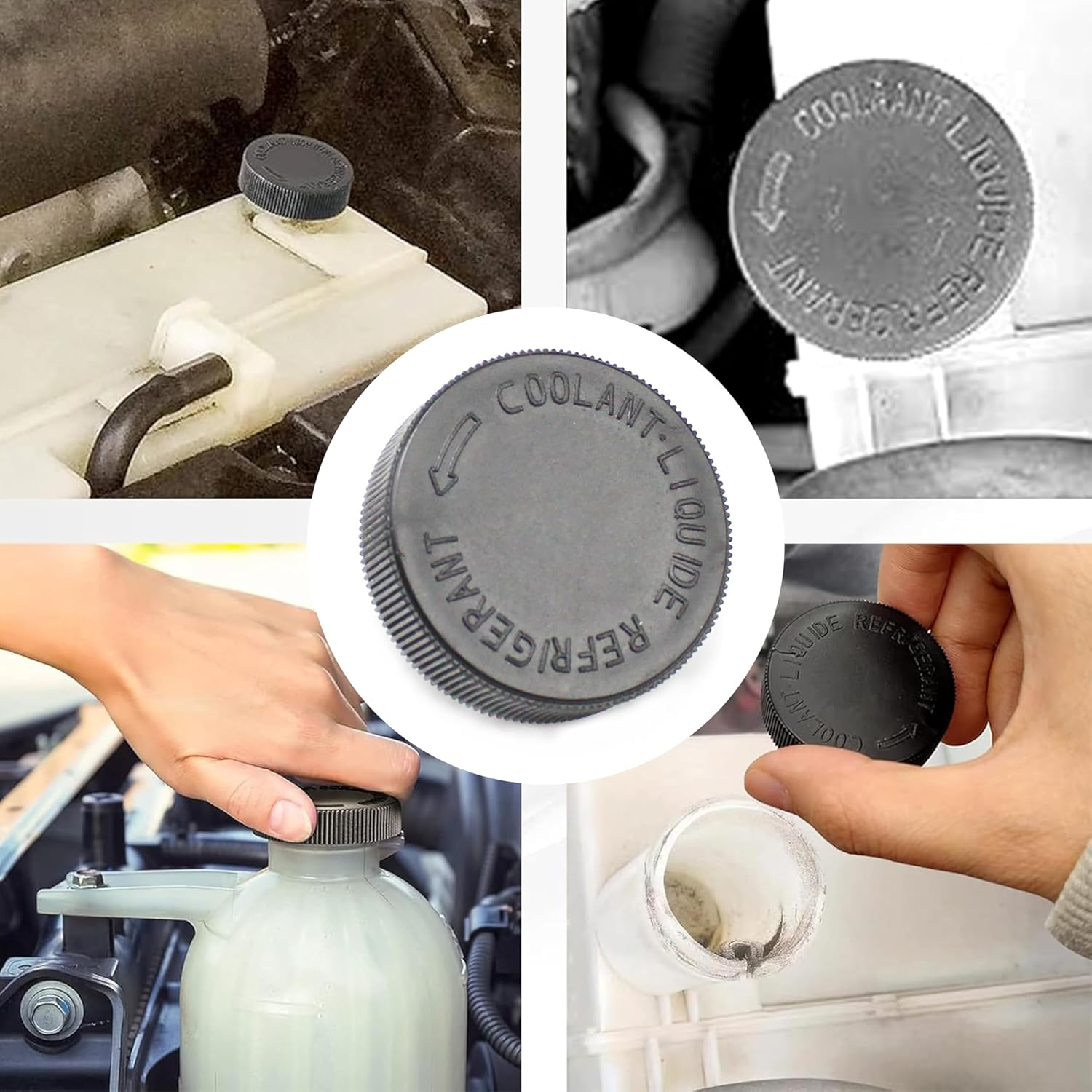 2PCS Coolant Reservoir Caps,21712-79900 Engine Coolant Reservoir Cap Replacement,Engine Coolant Overflow Reservoir Tank Cap Compatible with Nissan Murano Rogue Versa Infiniti,Car Accessories(Black)