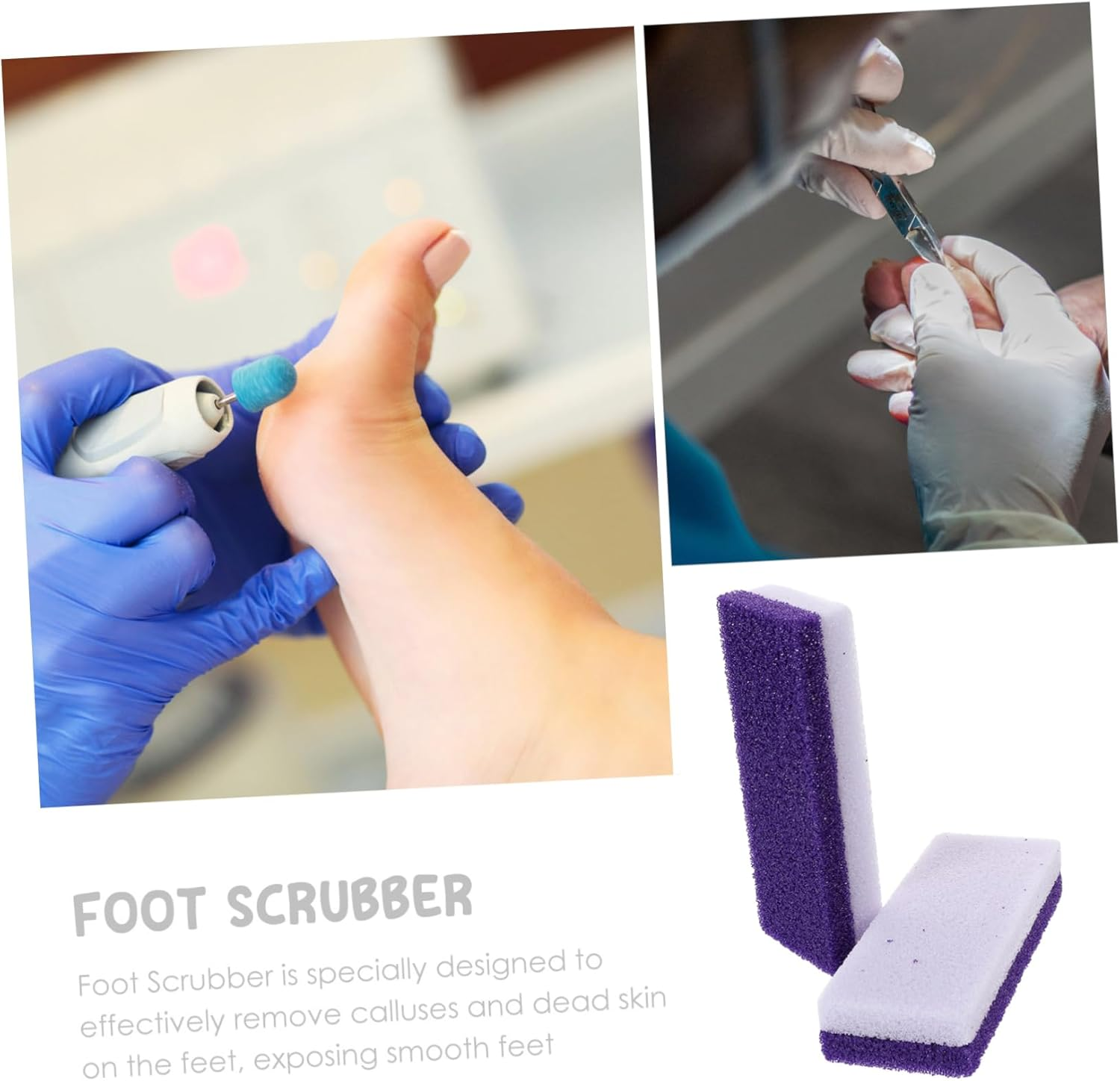 PACKOVE 2Pcs Purple Pumice Stone Foot Care Exfoliator Callus Remover Tool for Smooth Feet Natural Lava Rock Scrubber for Dead Skin Removal Comfortable Grip image number 4