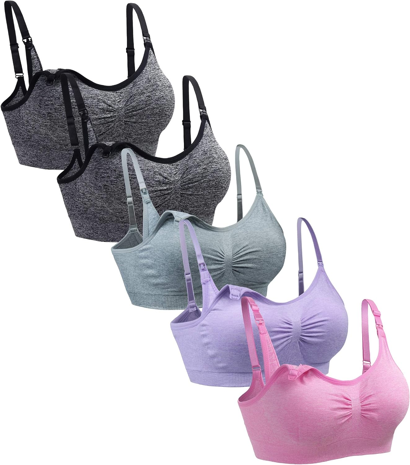 Suekaphin 5PACK Nursing Bra Wireless Bra Women'S Sleeping Maternity Bra Breastfeeding Bra