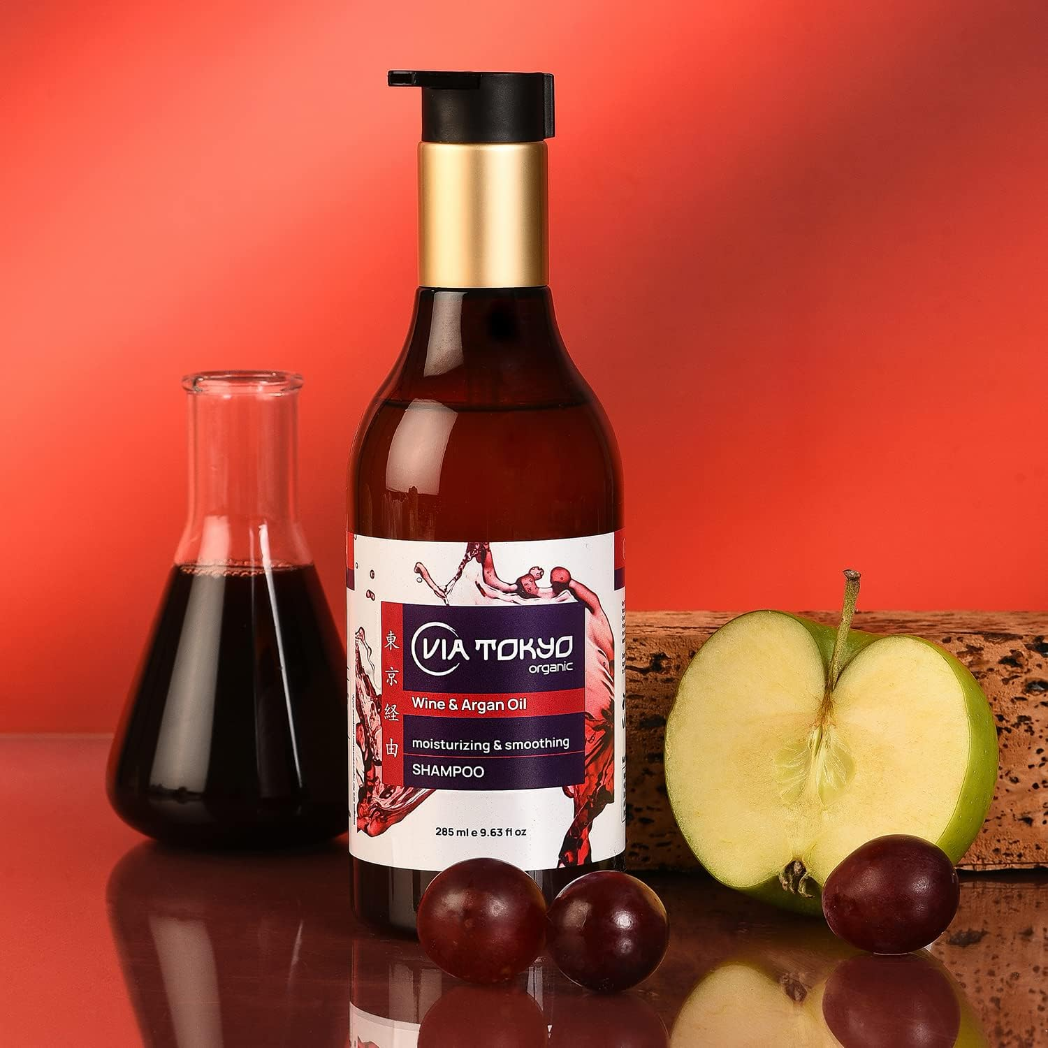 VIA TOKYO ORGANIC Wine & Argan Oil Shampoo for Hair Hydraitng and Naturally Smoothening, No Sulphates, No Paraben, 285Ml (AMZ22_VTSHWI1004) image number 3