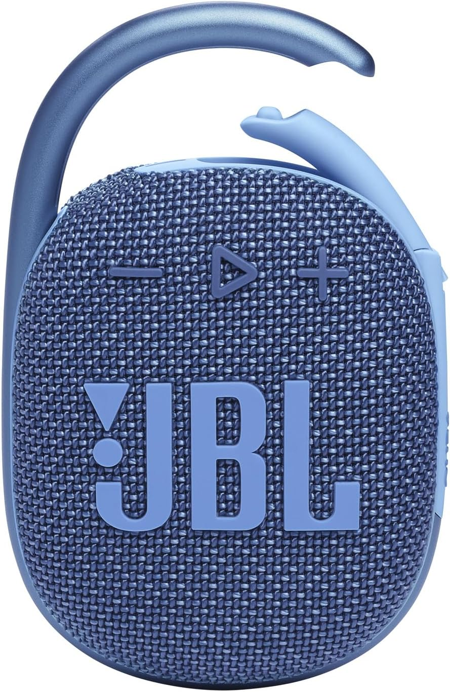 JBL Clip 4 Eco Bluetooth Speaker Made of Recycled Material in White - Waterproof, Portable Music Box with Practical Carabiner - up to 10 Hours of Wireless Music Streaming