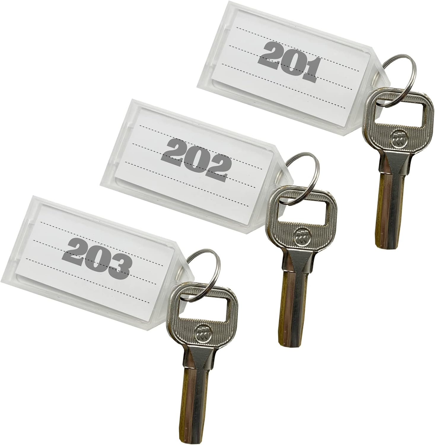 10 PCS Plastic Key Fobs with Labels and Key Rings, Semi Transparent, USB, ID Tags, Luggage Name Tags - Translucent image number 6