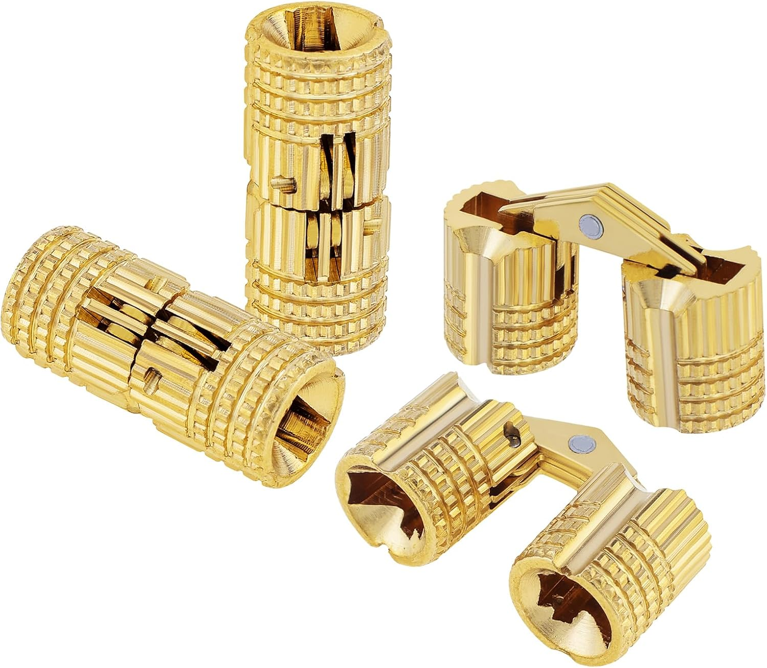 8Pcs 8 Mm Hidden Brass Barrel Hinges, 180 Degree Opening Angle Concealed Furniture Hinges for DIY Jewelry Box Hand Craft (8, 8Mm) image number 5
