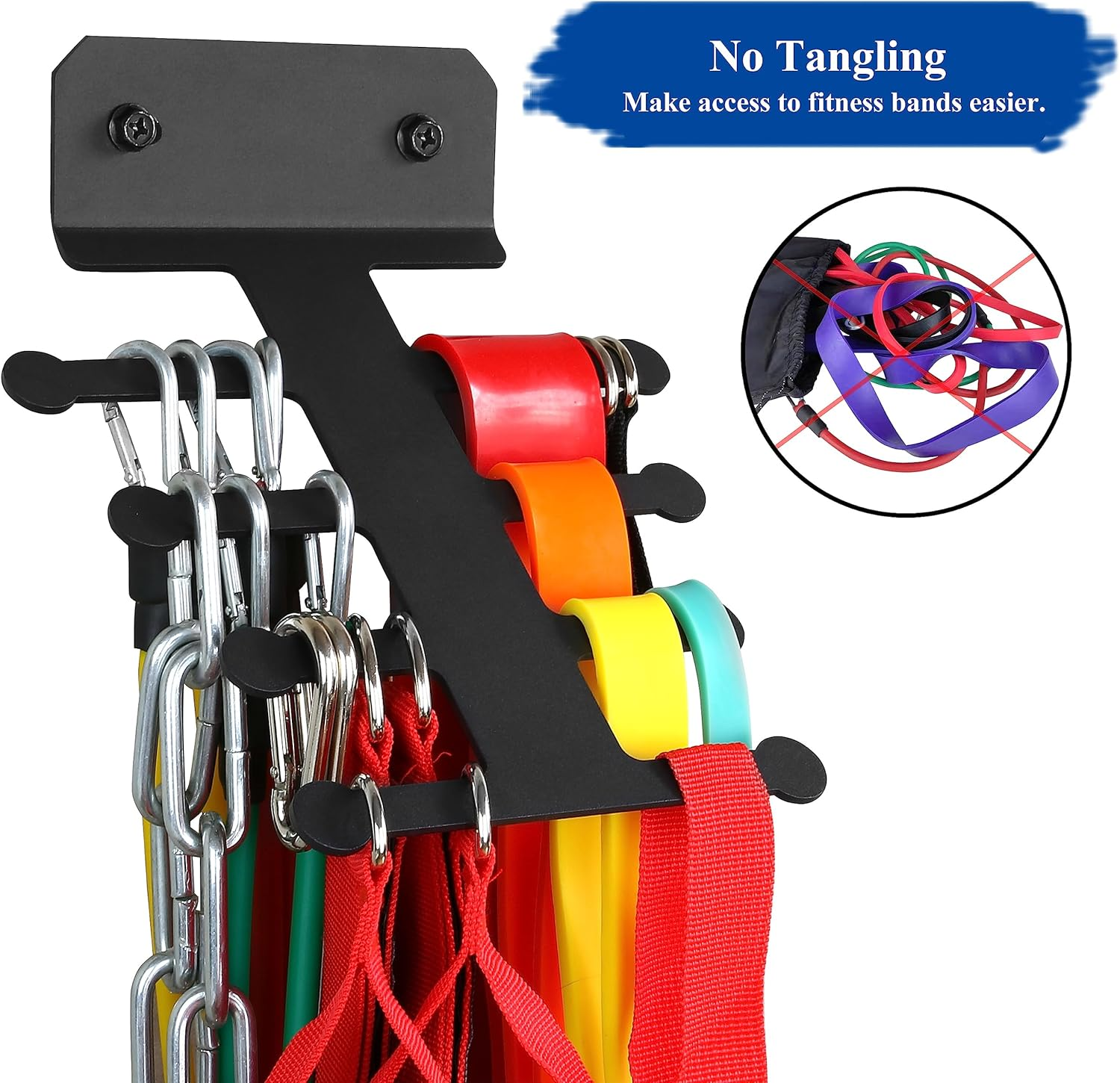 Resistance Rack Band Storage Hanger Gym Equipment Organizer Pull up Bands Jump Ropes, Storage Rack for Home Gym image number 3