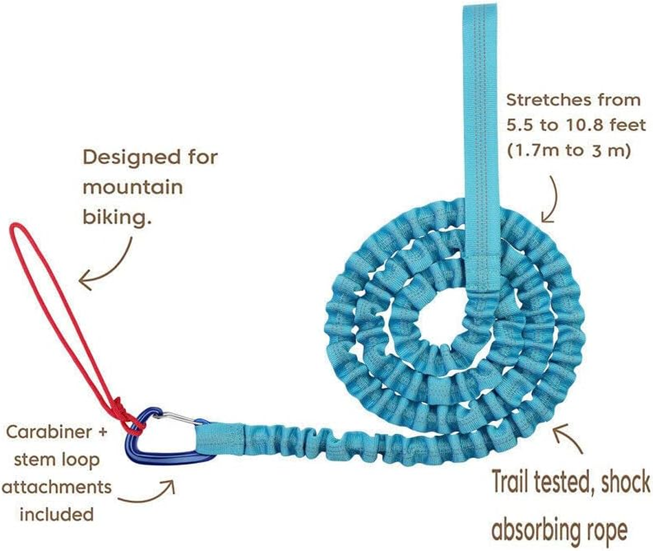 Kids MTB Tow Rope, Child Bike Stretch Bungee Cord, Compatible with All Mountain Bikes Family Rides Shock Absorbing, Maximum Load 200Kg/441Lbs image number 2