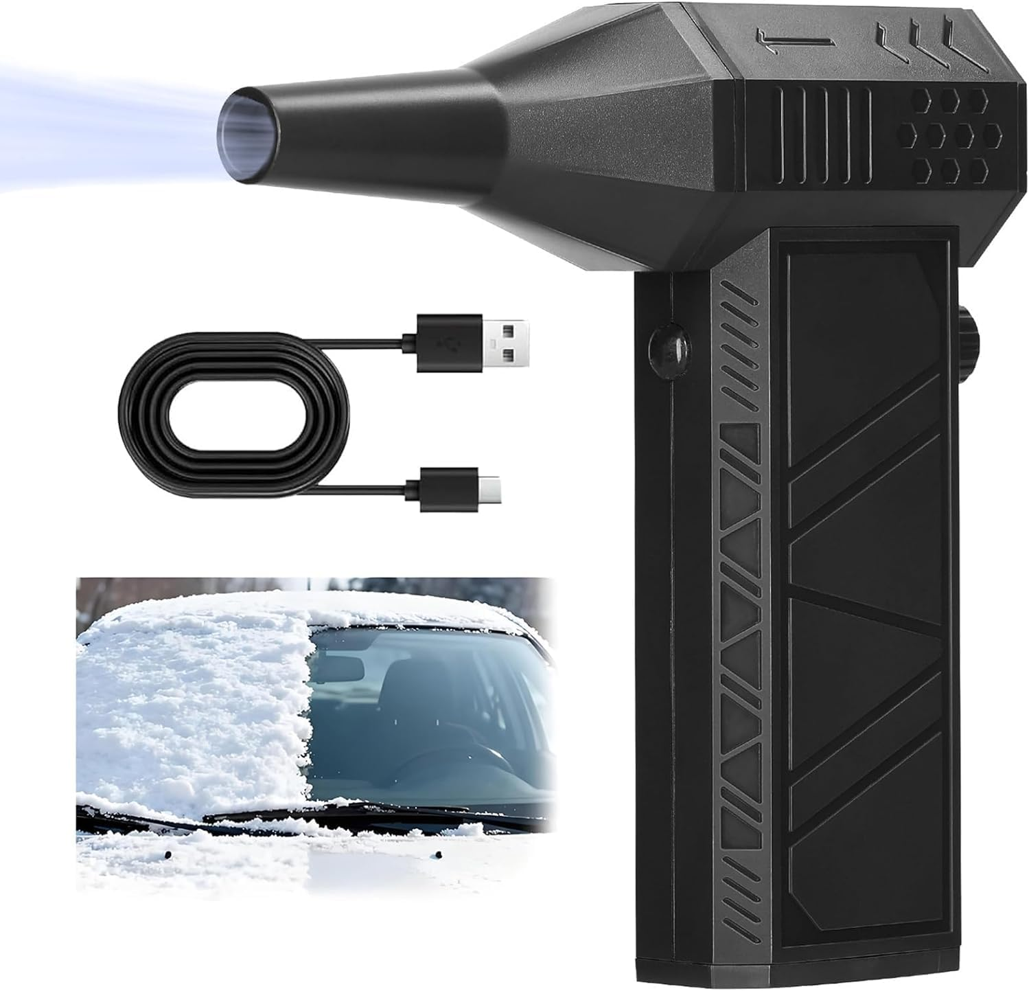 Cordless Car Blower & Air Duster, 130,000 RPM 130MPH, for Auto Interior Drying, Keyboard, Electronics, Home and Outdoor Cleaning(Black) image number 1