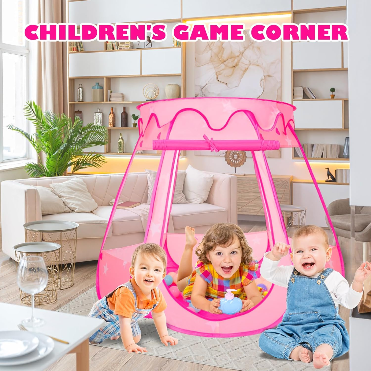 Ball Pit for Toddlers Girls Toys with 50 Balls, Toys for Girl Birthday Gift,Pop up Kids Tent for Indoor Outdoor with Carry Bag (50 Ball Pit Balls Included) image number 5