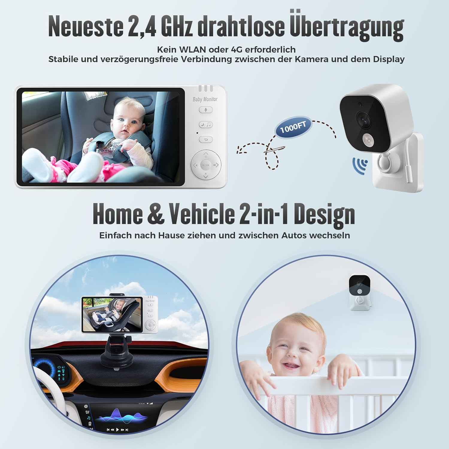 Baby Camera Car with 5 Inch Display: HD Night Vision and Wide Angle Car Mirror Baby Back Seat USB Plug & Play Easy Installation Ideal for Baby Car Seats image number 6