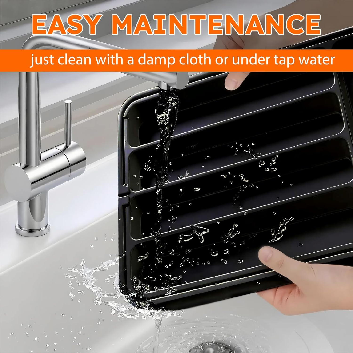 Larger Cutlery Drawer Organiser, Expandable Utensil Drawer Organiser with 9 Compartments, 3-Sided Cutlery Organiser, Adjustable Cutlery and Flatware Tray, Non-Slip, Large for Spoons, Forks and Knives image number 1