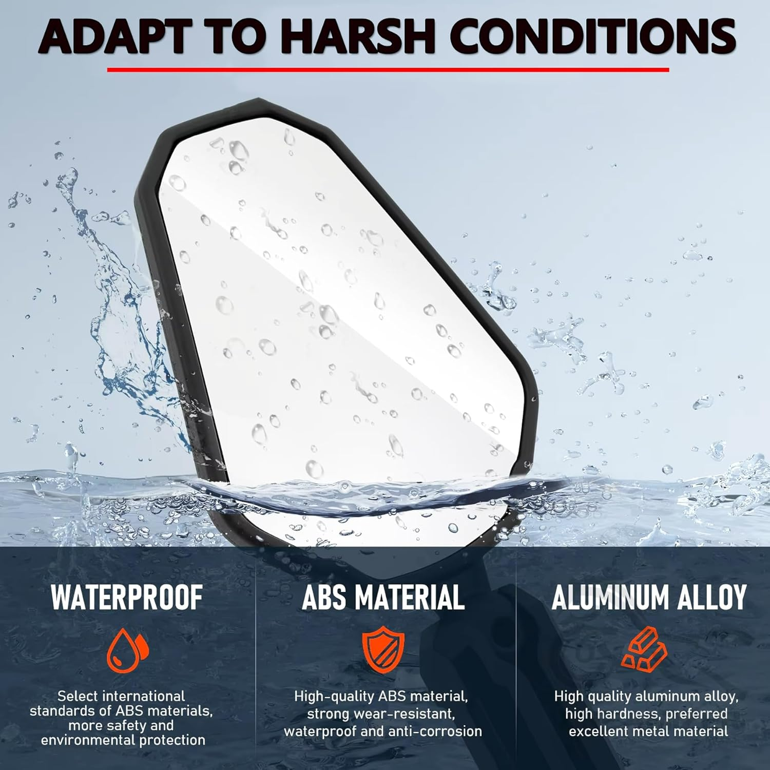 Motorcycle Mirrors 7/8" Universal Motorcycle Rearview Mirrors E-Mark Motorbike Mirror Handlebars 360&deg; Adjustable with M8/M10 Screws for Dirt Bike Street Bike ATV Scooter Cruiser image number 6