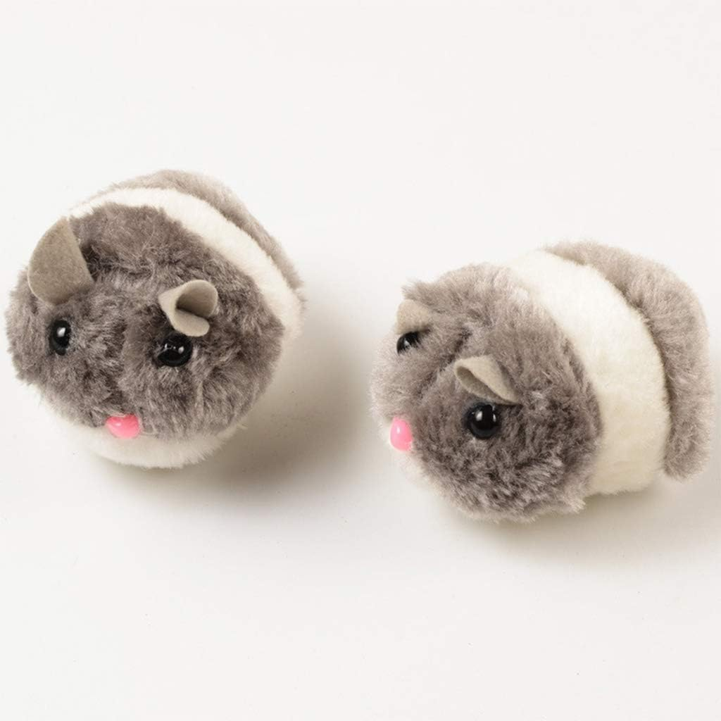 GUOJFEN Pull String Mouse Vibrating Movable Interactive Toy Fluffy Plush Mice for Cats Kitten Pets image number 5