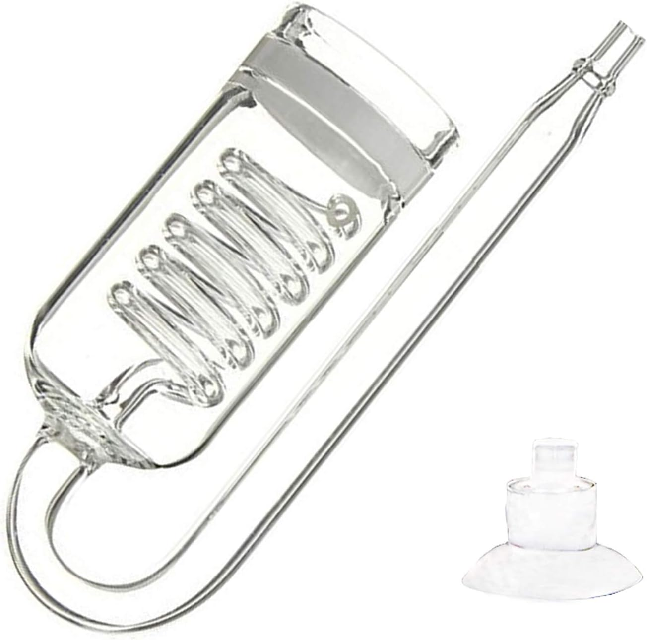 CO2 Diffuser Aquarium, Efficient Carbon Dioxide Reactor, Aquatic Plant Carbon Dioxide Atomizer for Aquarium Plants Marine Fish Tanks, U Shape, Solenoid Regulator Moss CO2 Atomizer Spiral Glass Tube image number 3