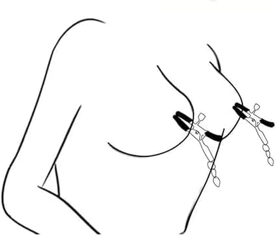 Nipple Clips Clamps for Women/Men Adjustable Pressure Breast Clamps Stainless Steel Non Piercing Nipple Rings Decorative Clip for Pleasure Toys image number 2