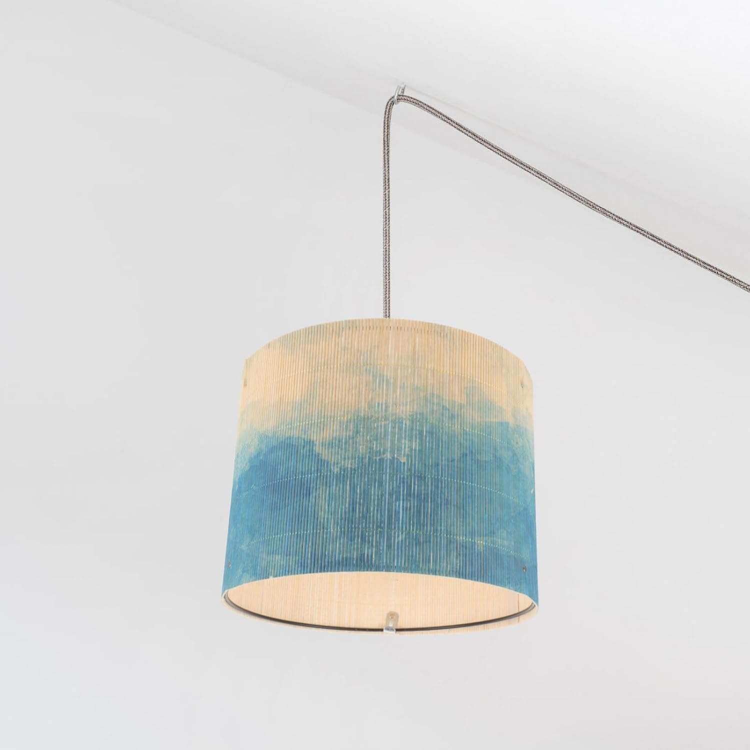 HOLIDYOYO Versatile Bamboo Table Lamp Shade Abstract Print Pattern Enhance Your Home Decor image number 1