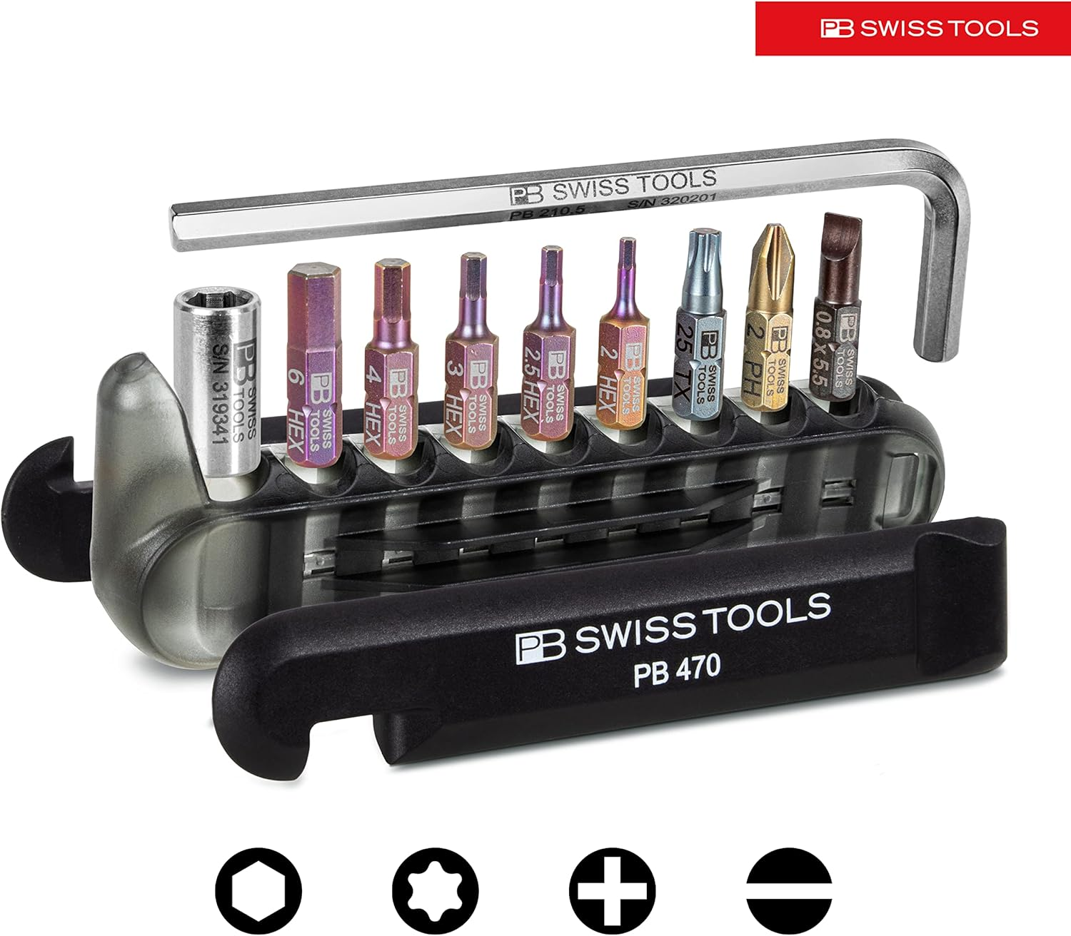 PB Swiss 9 Screwdriving Tool and Two Tire Levers in Skin Pack, Black image number 5