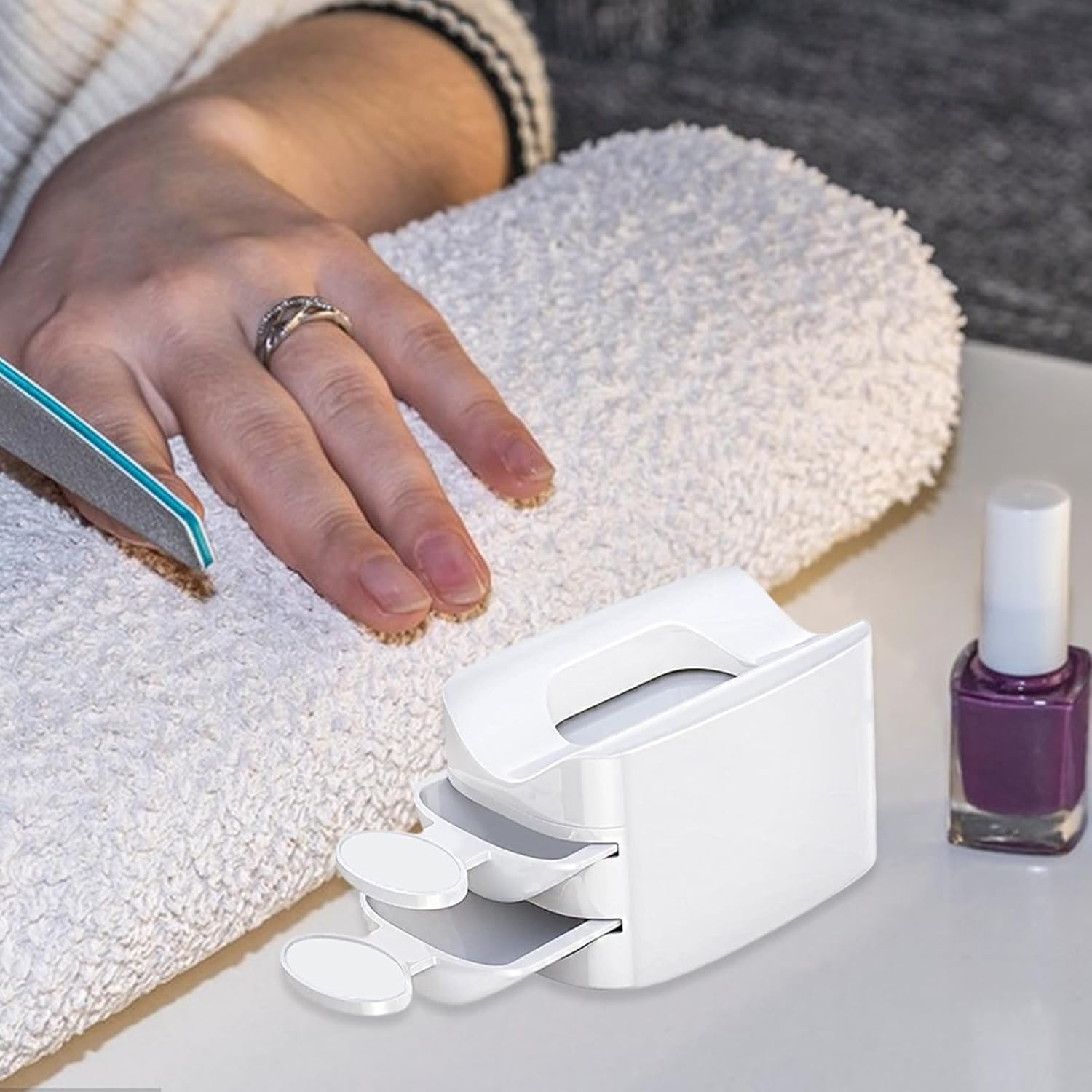 French Tip Nail Dipping Powder Collector Kit with Spoon and Funnel, Nail Dip Powder Recycling Tray, Glitter Catcher Tray for Nails, Manicure Accessories